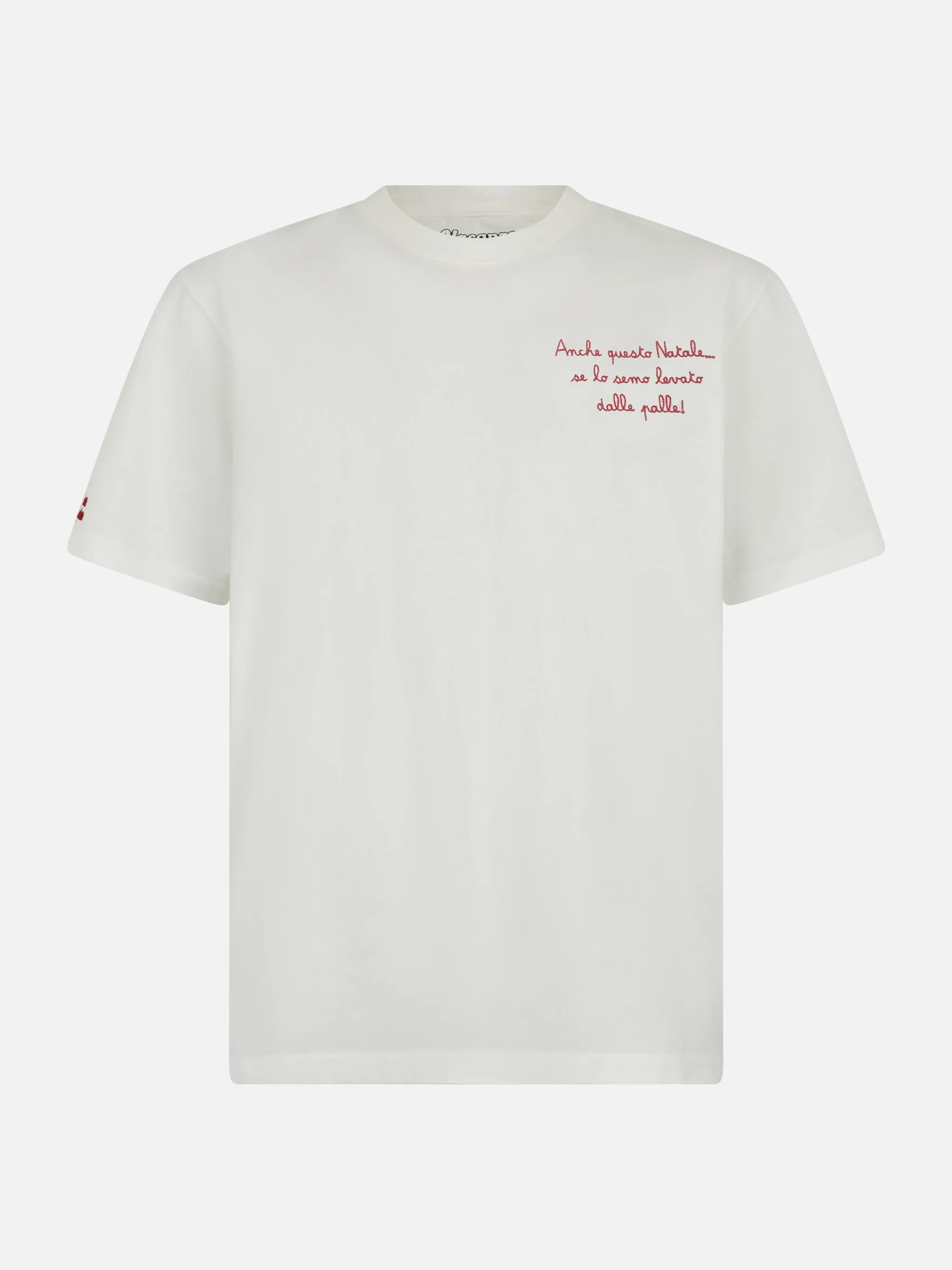 Man heavy cotton t-shirt Arnott with Anche questo Natale... embroidery | VACANZE DI NATALE SPECIAL EDITION - Image 4
