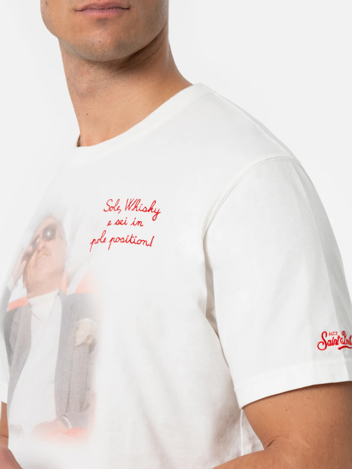 Man t-shirt Arnott with Sole, whisky...embroidery | VACANZE DI NATALE SPECIAL EDITION - Image 2