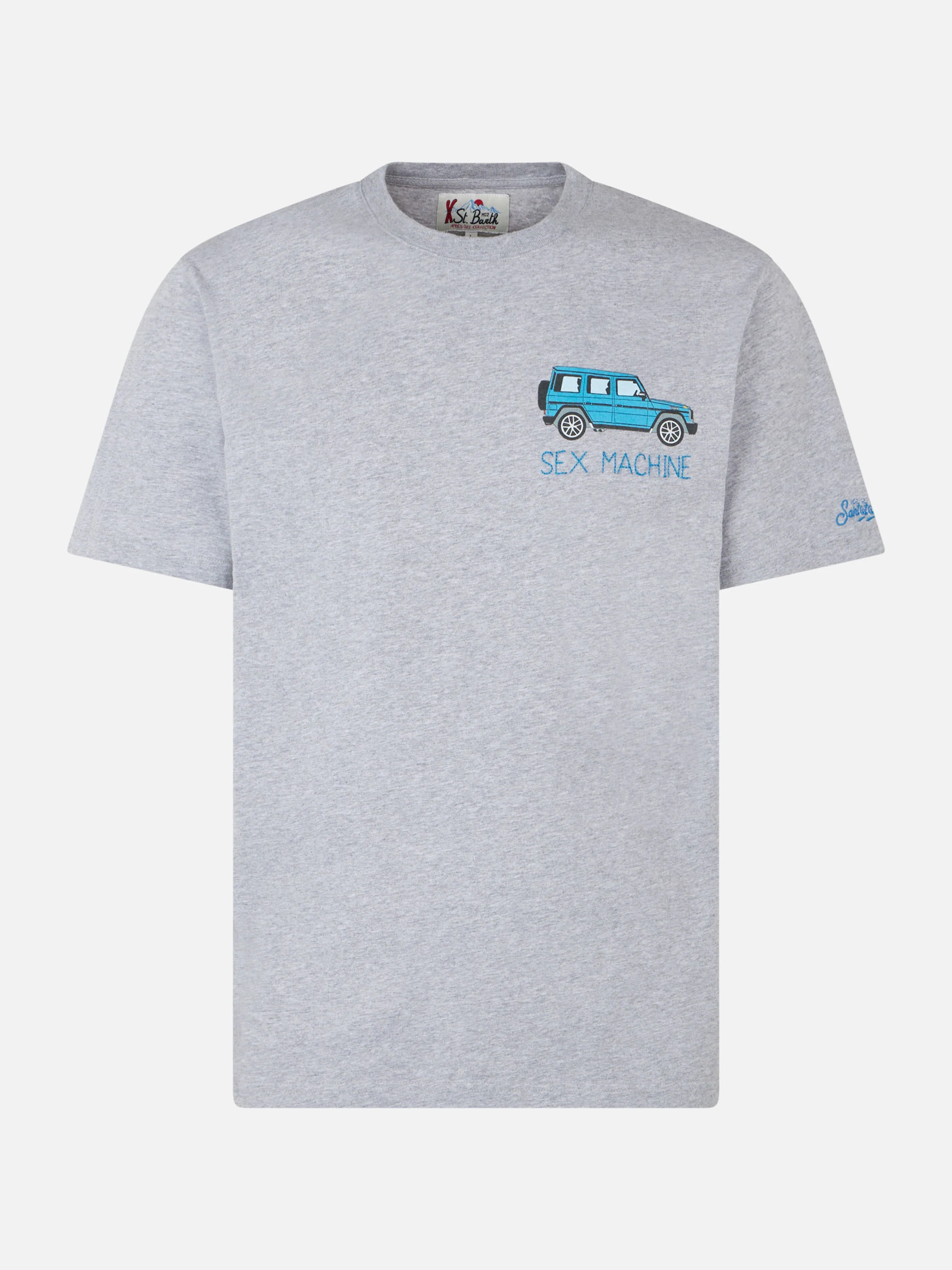Man heavy cotton t-shirt with Sex Machine embroidery - Image 4