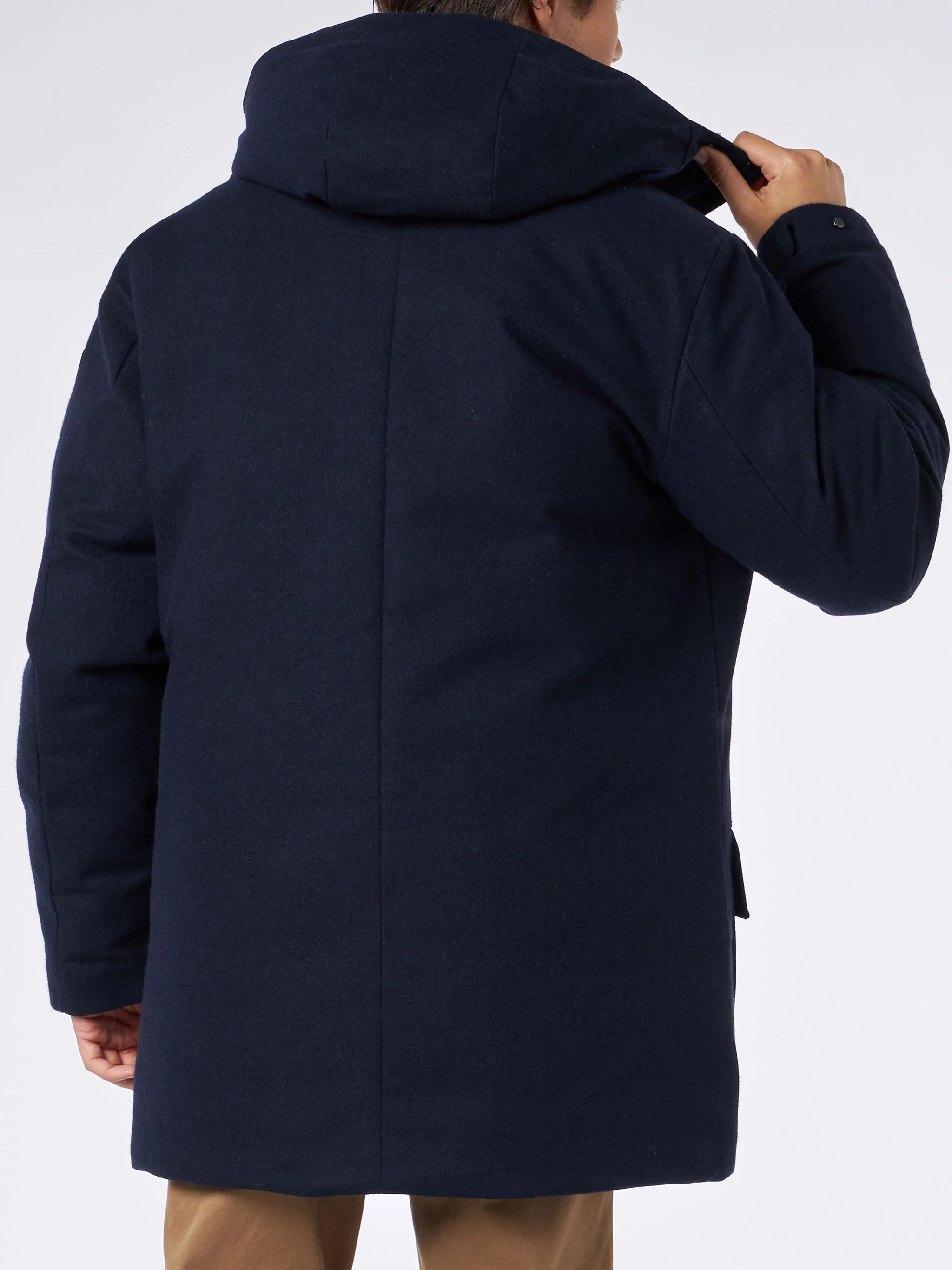 Man navy blue hooded parka jacket Voyager - Image 2