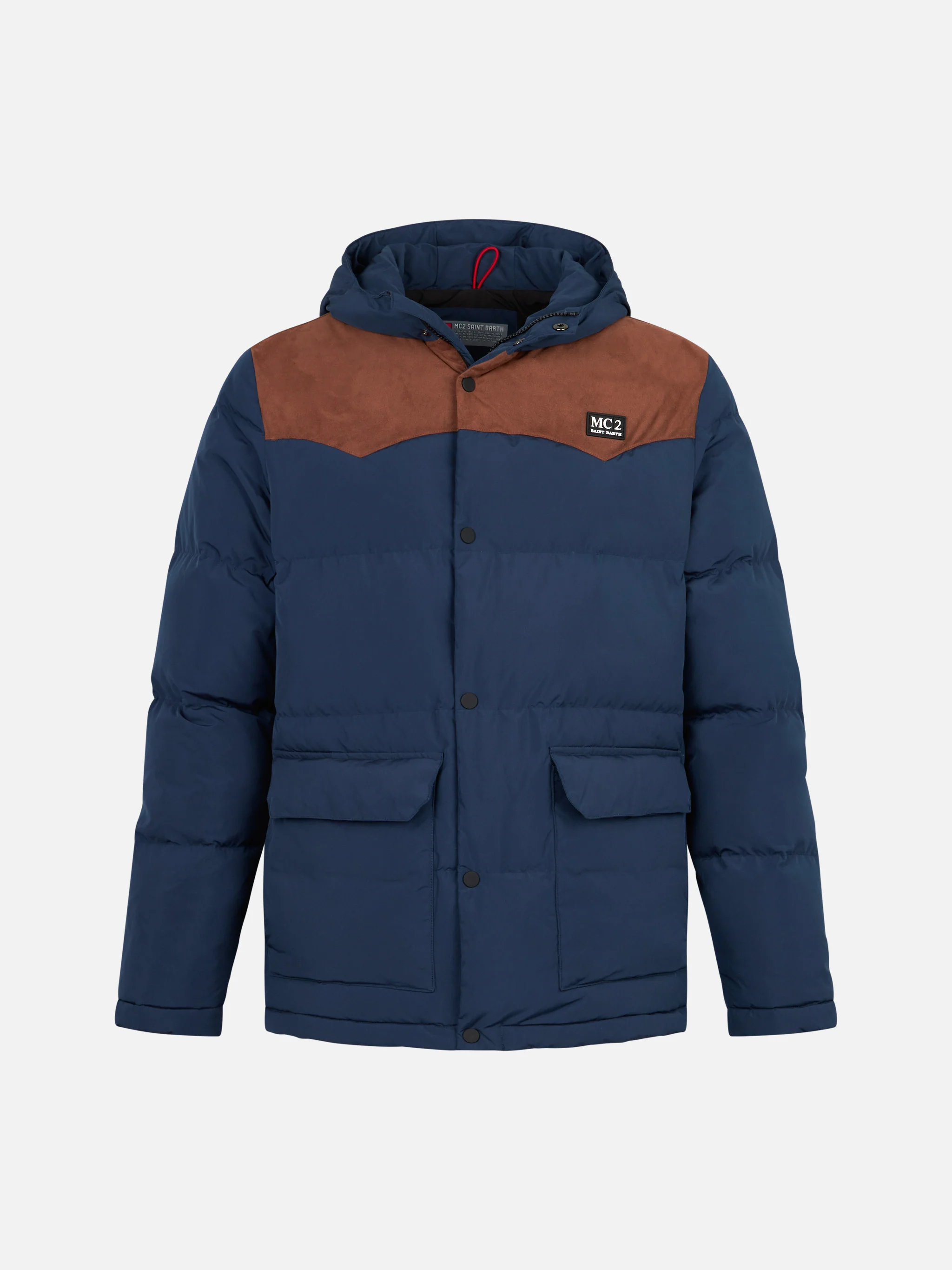 Man blue hooded down jacket Baxter - Image 4