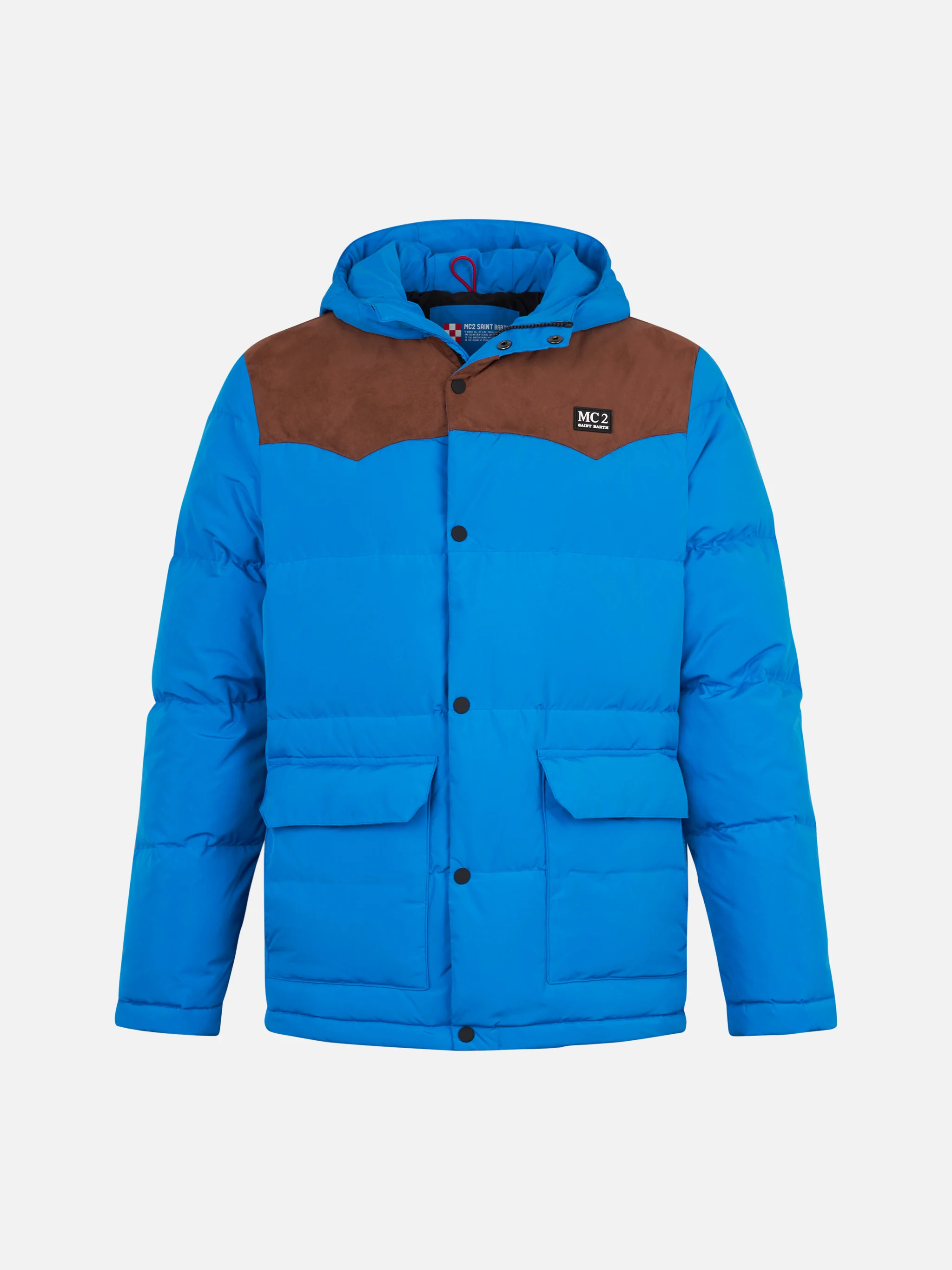 Man bluette hooded down jacket Baxter - Image 4