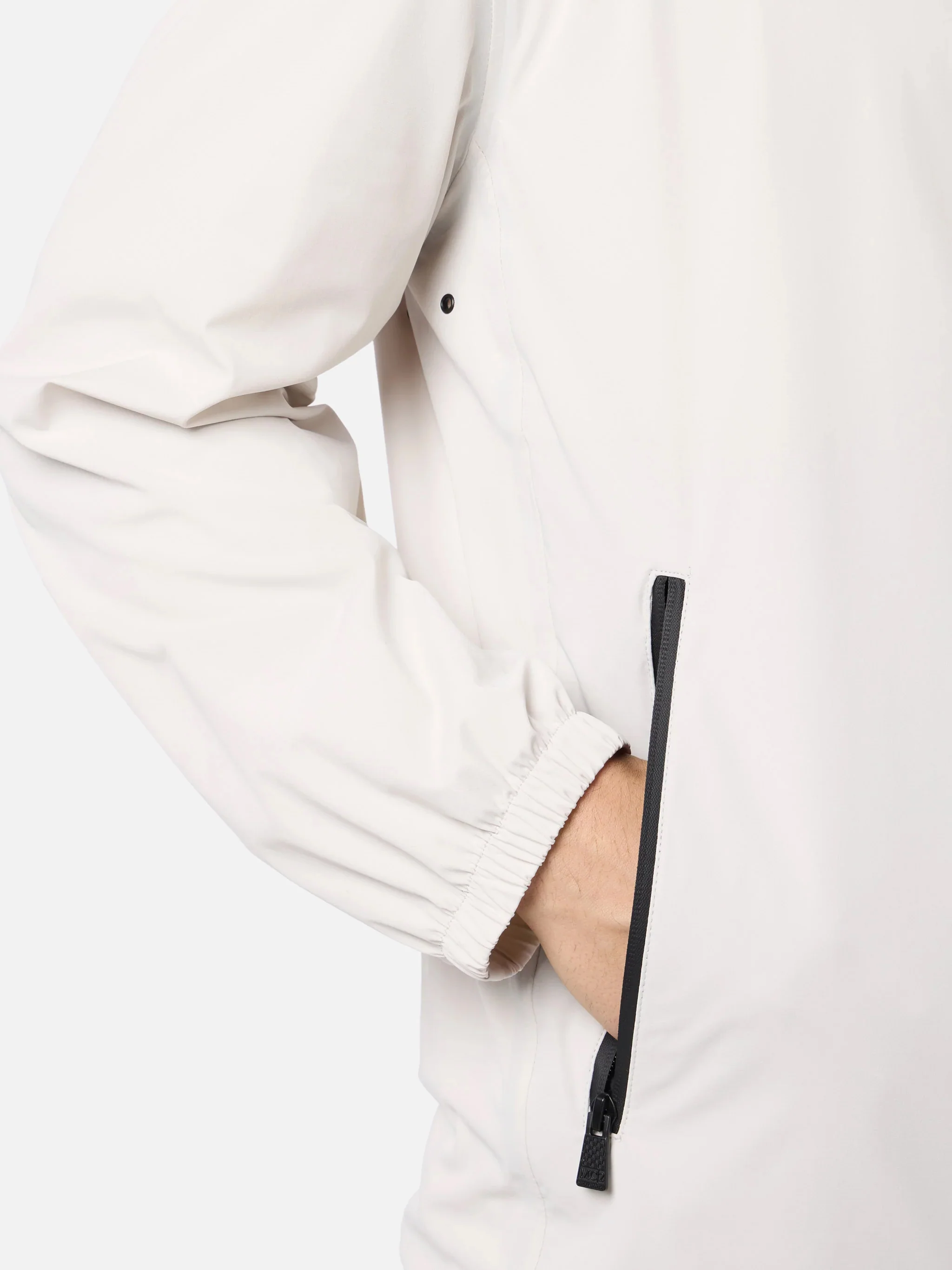 Man hooded lightweight ice white fabric windbreaker Sloop - Image 2