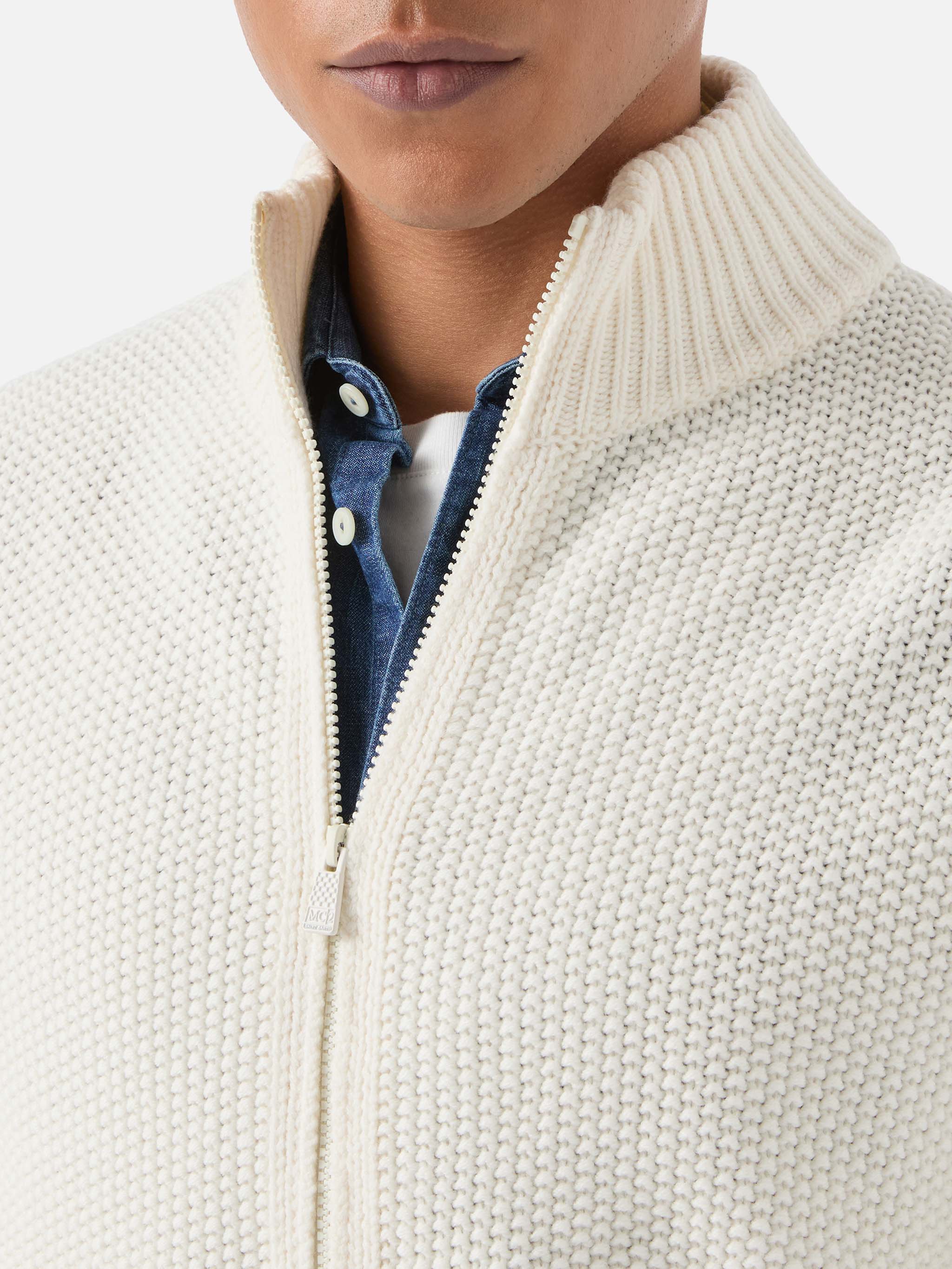 Knitted bomber Andermatt with felt pockets - Image 2