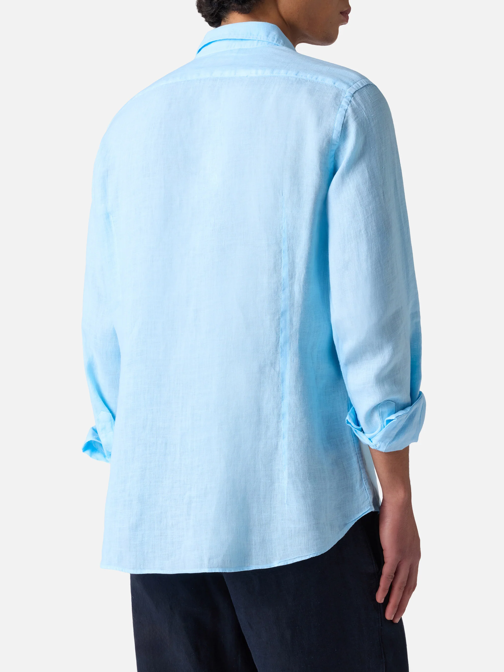 Man light blue linen shirt Pamplona - Image 3