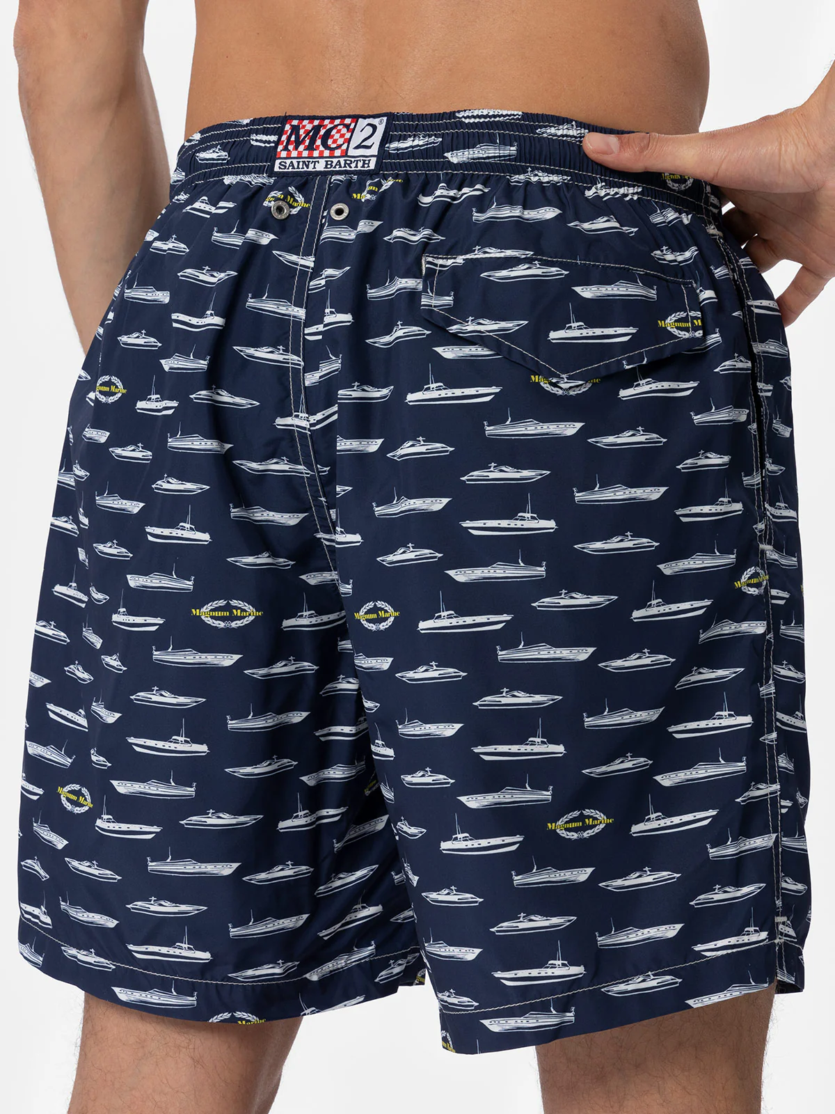 Man light fabric swim shorts with Magnum Marine print | MAGNUM MARINE SPECIAL EDITION - Image 5