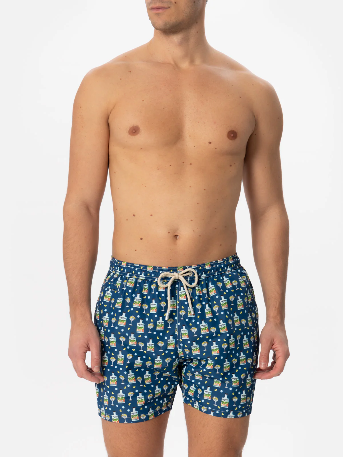 Man light fabric swim shorts with Portofino gin print | PORTOFINO DRY GIN SPECIAL EDITION - Image 3