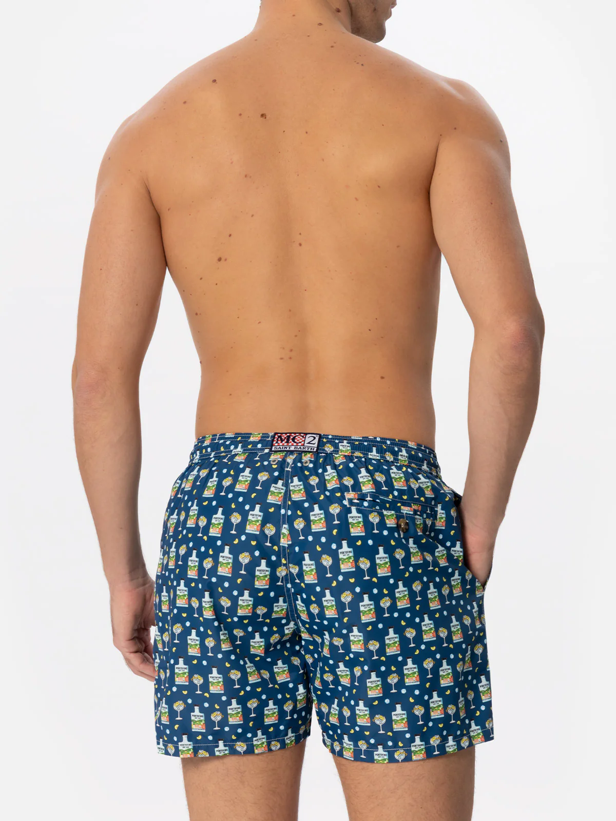 Man light fabric swim shorts with Portofino gin print | PORTOFINO DRY GIN SPECIAL EDITION - Image 6