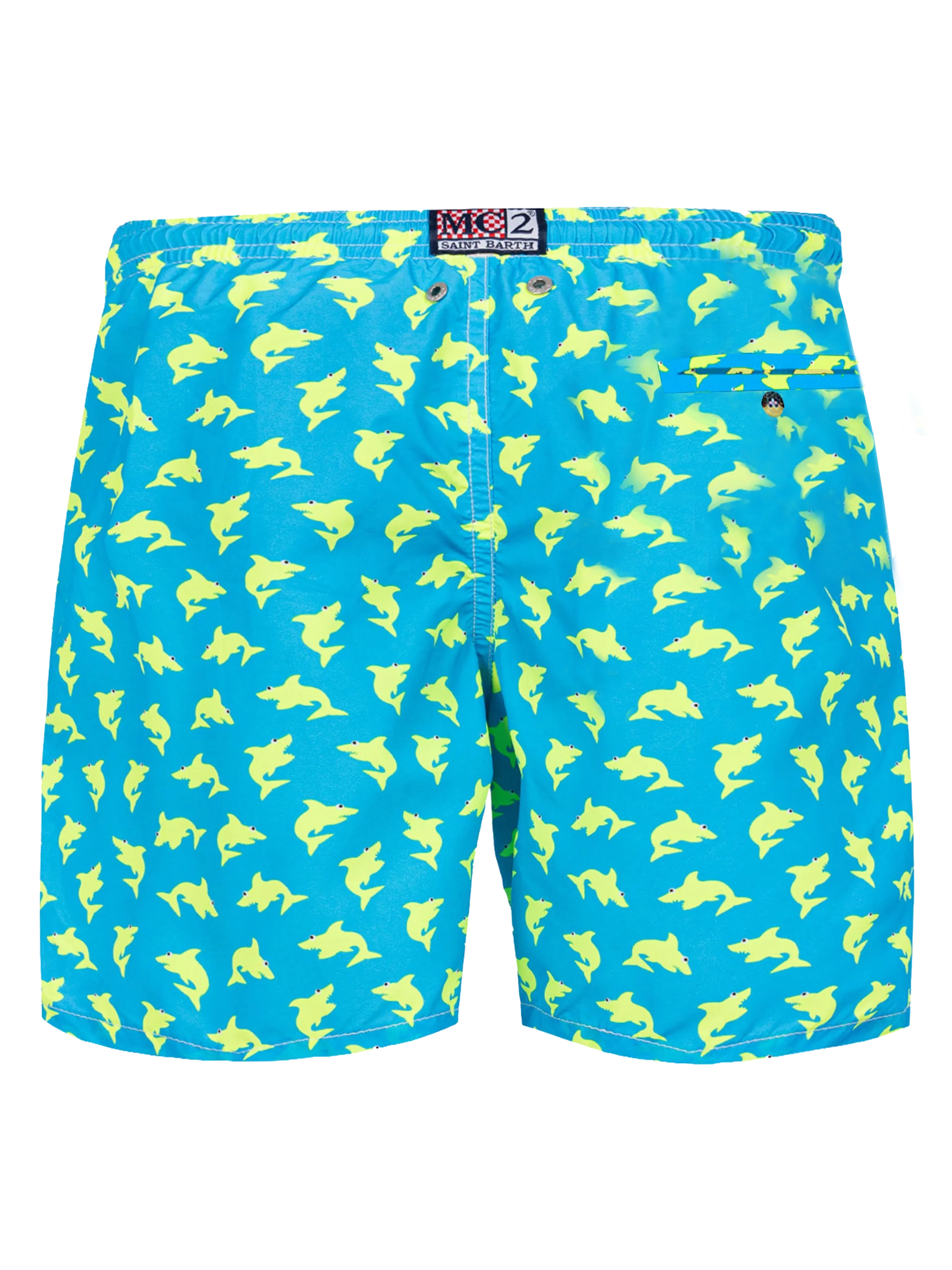 Man light fabric swim shorts with shark - Image 2