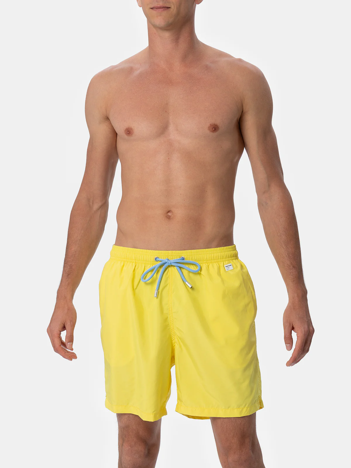 Man lightweight fabric light yellow swim shorts Lighting Pantone | PANTONE® SPECIAL EDITION - Image 4