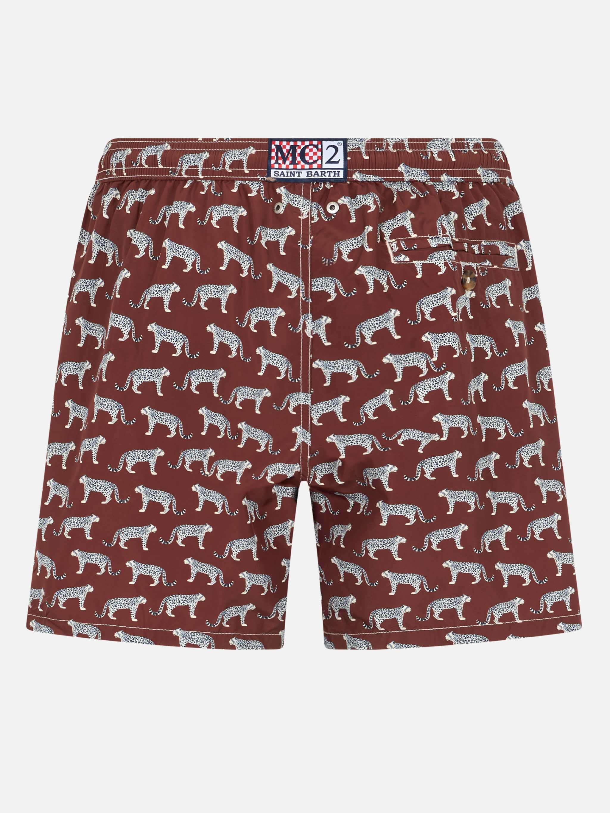 Man lightweight fabric swim-shorts Lighting 70 with micro cheeta print - Image 2