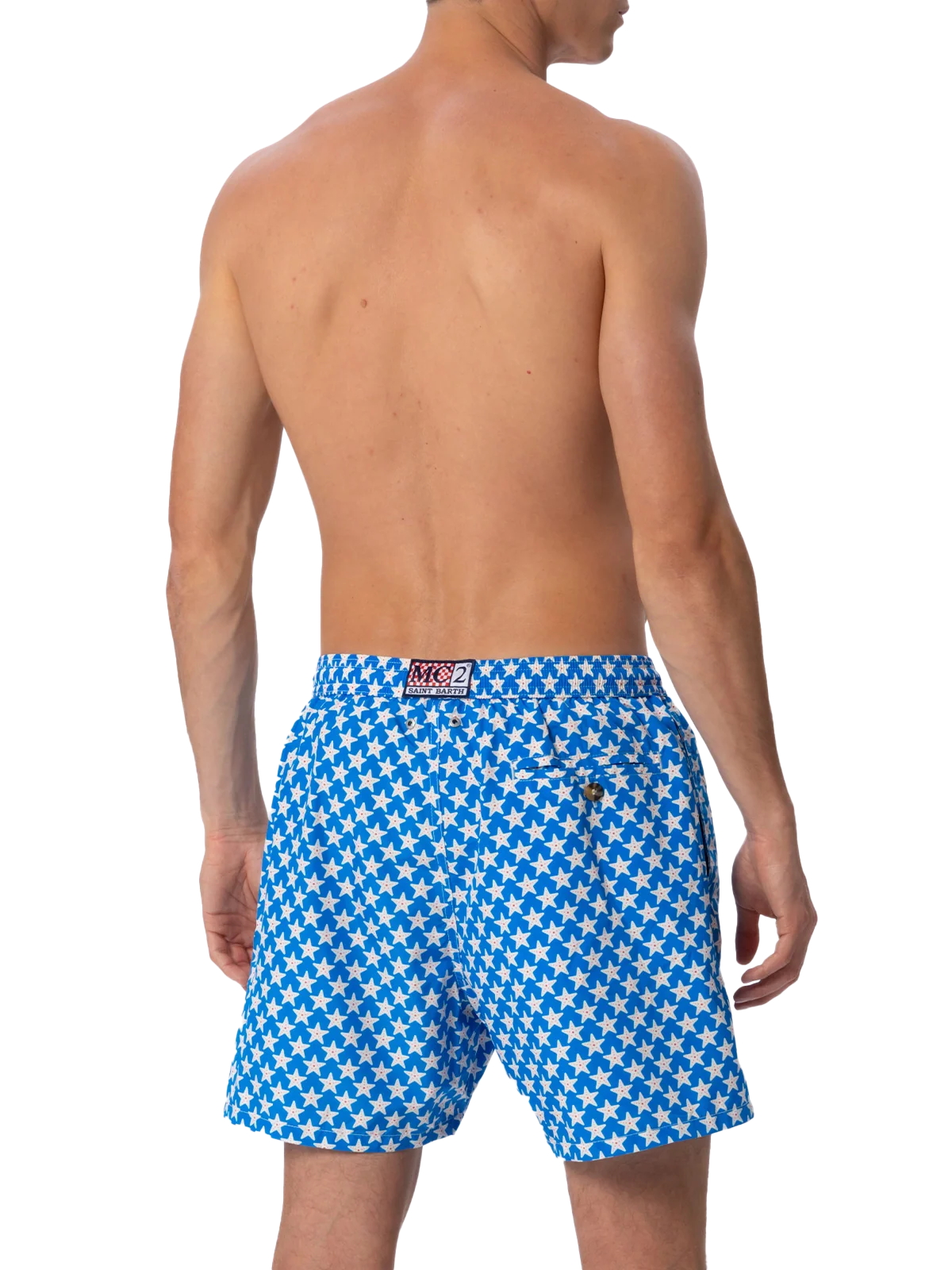 Man lightweight fabric swim-shorts Lighting 70 with seastars print - Image 4