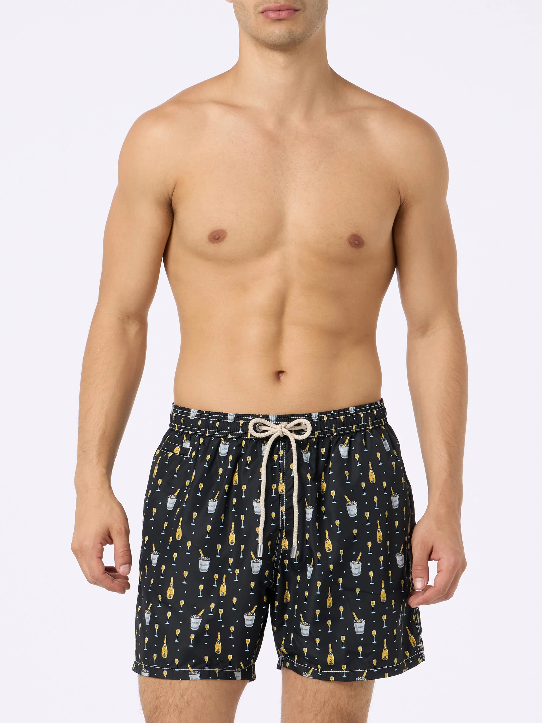 Man lightweight fabric swim-shorts Lighting Micro Fantasy with bollicine print - Image 3