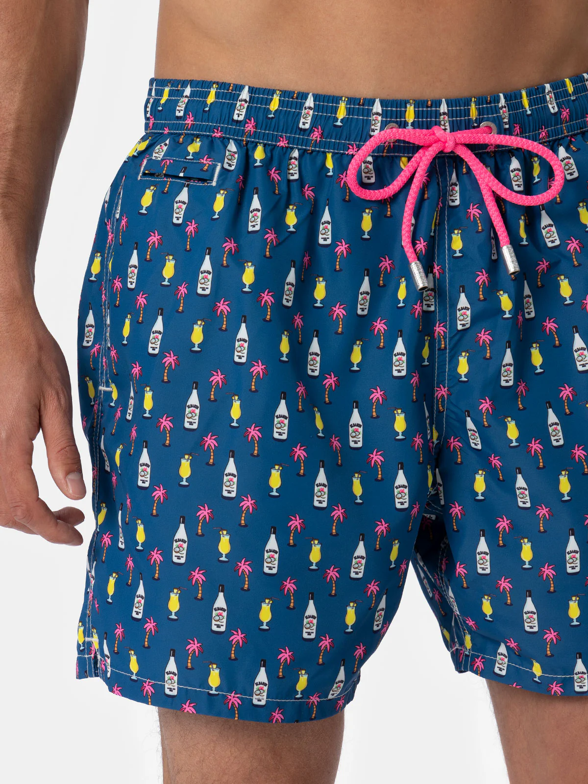 Man lightweight fabric swim-shorts Lighting Micro Fantasy with cocktail print - Image 3