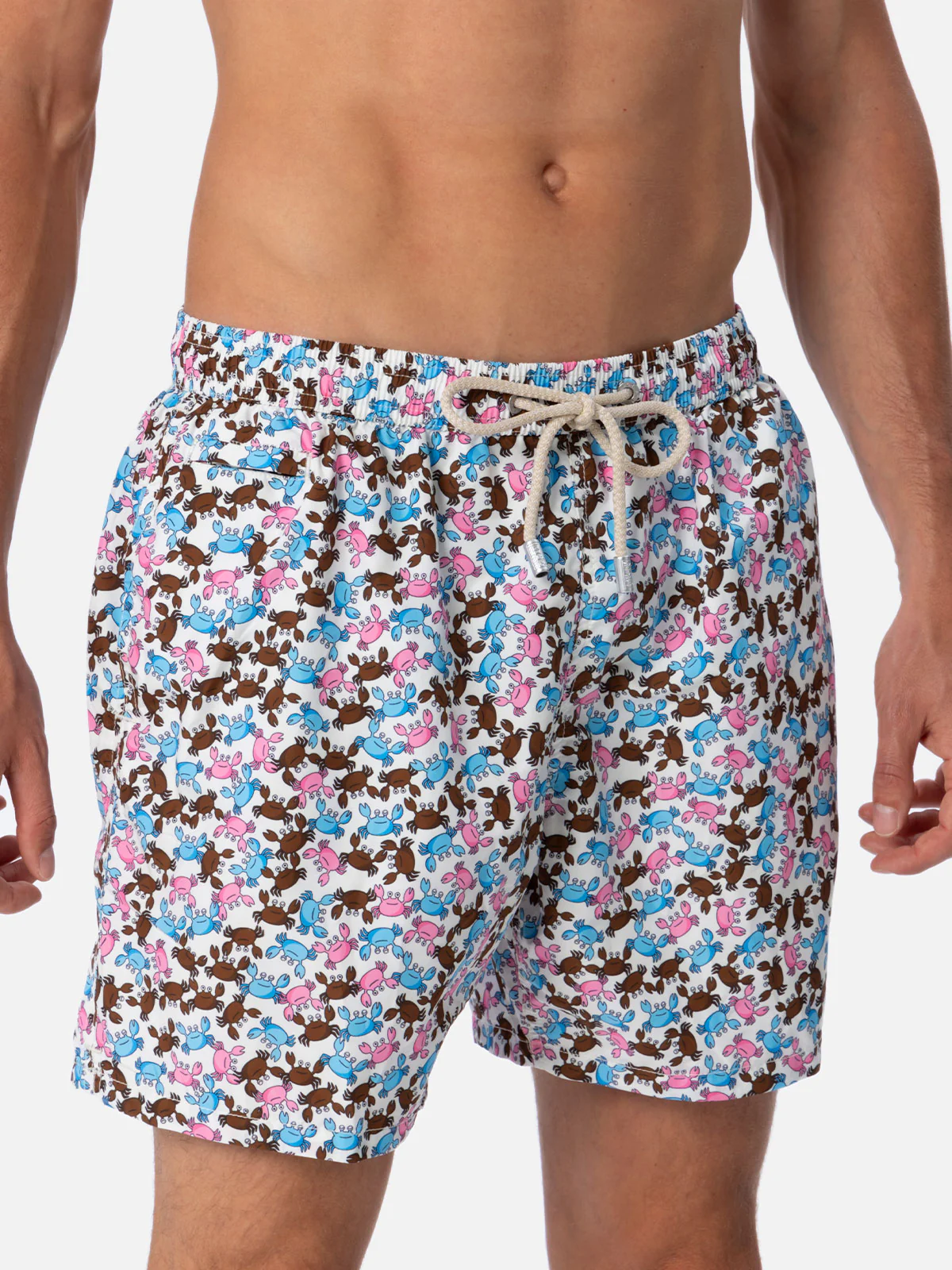 Man lightweight fabric swim-shorts Lighting Micro Fantasy with crabs print - Image 3