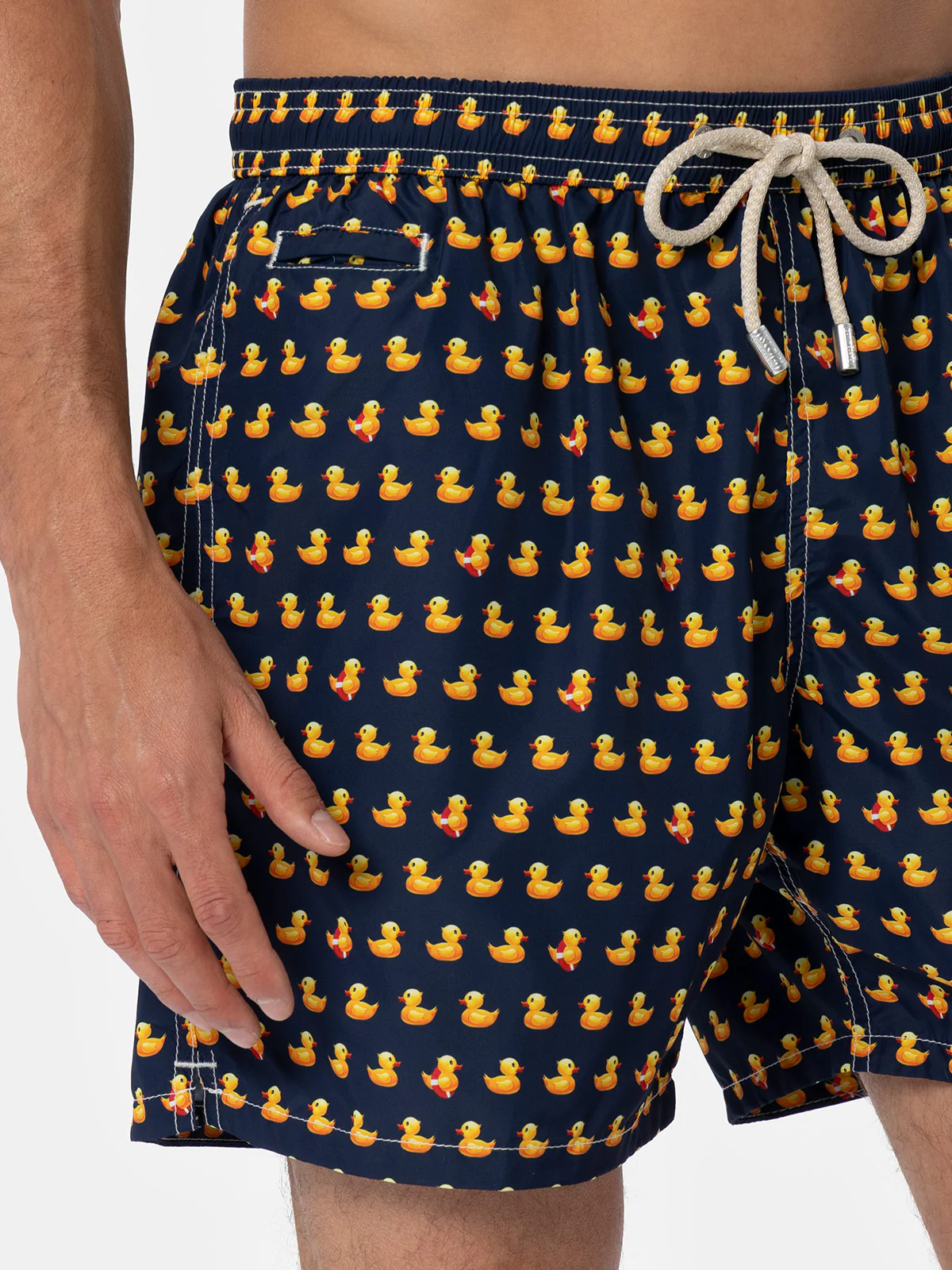 Man lightweight fabric swim-shorts Lighting Micro Fantasy with ducky print - Image 3