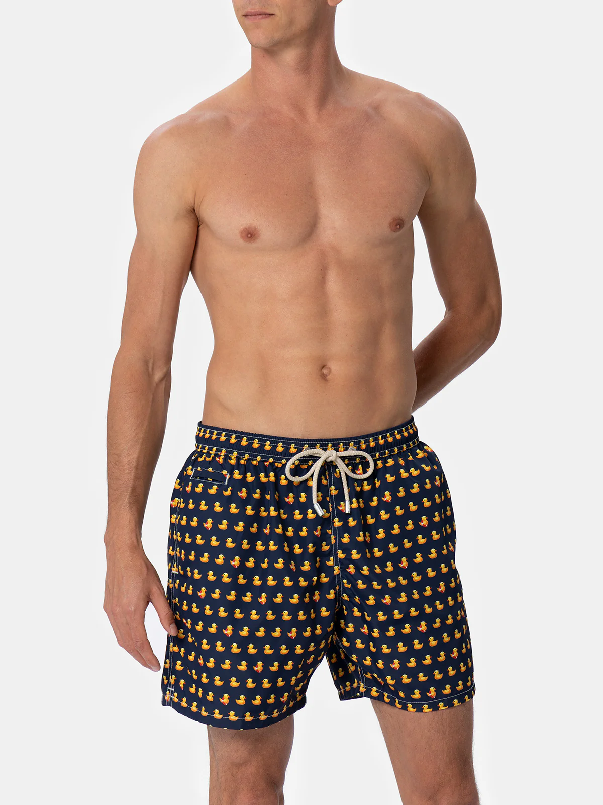 Man lightweight fabric swim-shorts Lighting Micro Fantasy with ducky print - Image 4