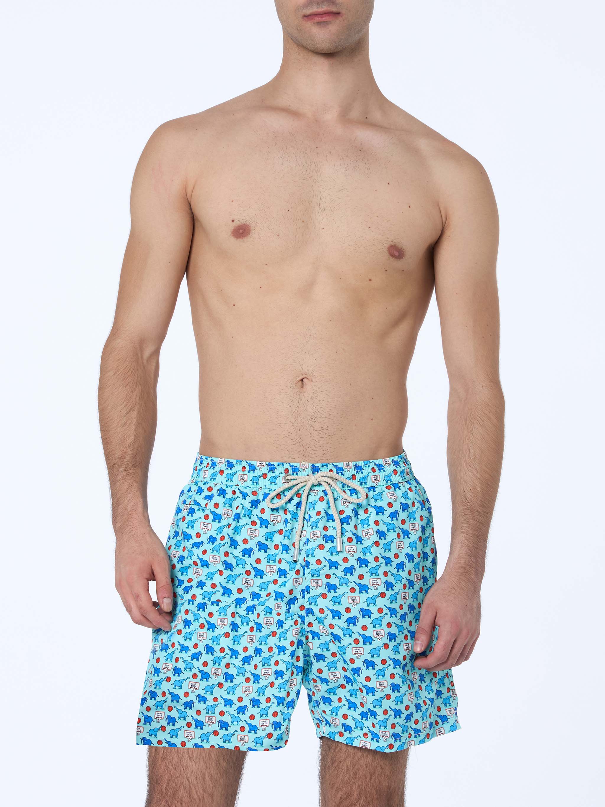 Man lightweight fabric swim-shorts Lighting Micro Fantasy with elephant print - Image 4
