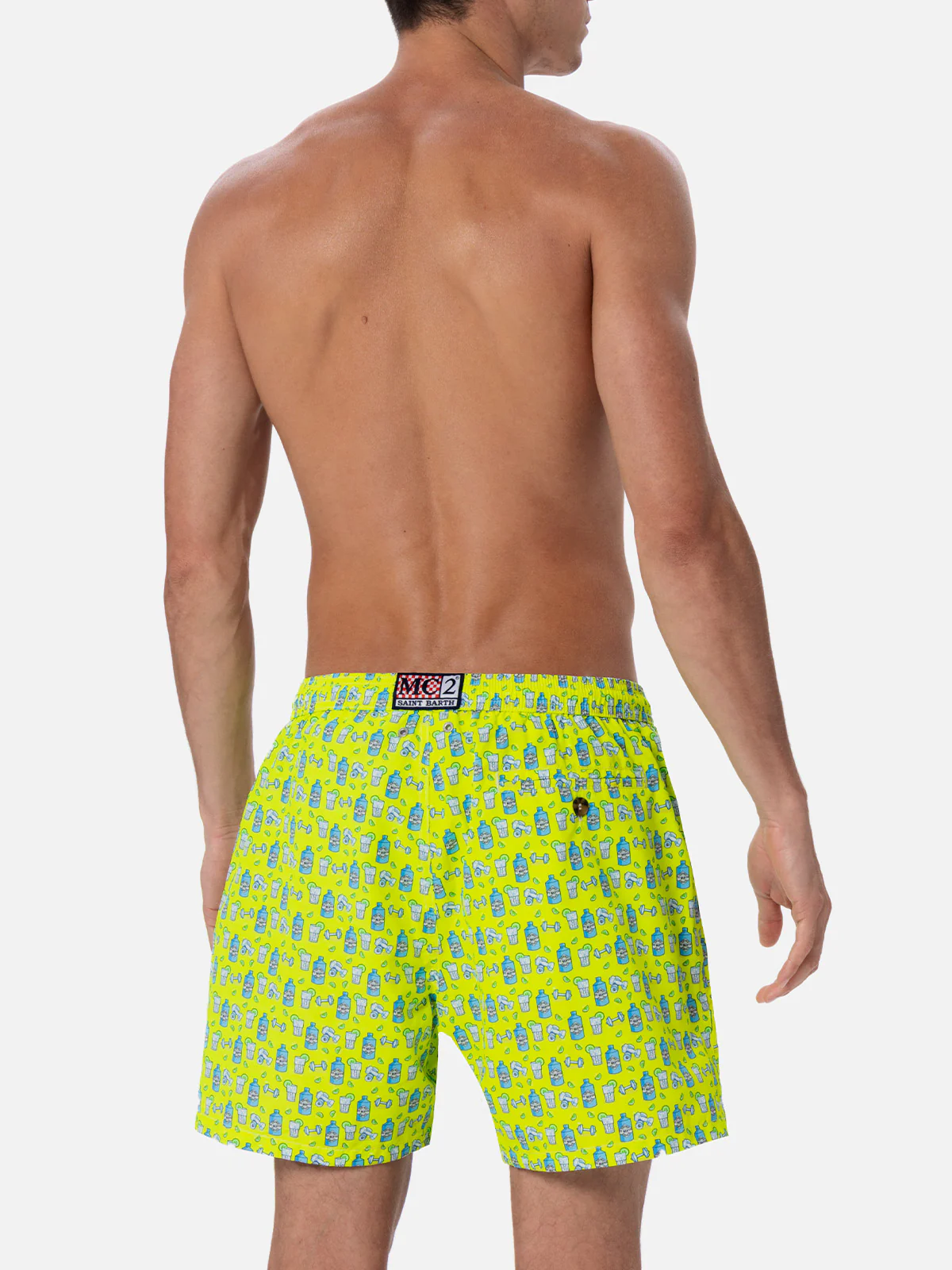 Man lightweight fabric swim-shorts Lighting Micro Fantasy with gym and gin print - Image 5