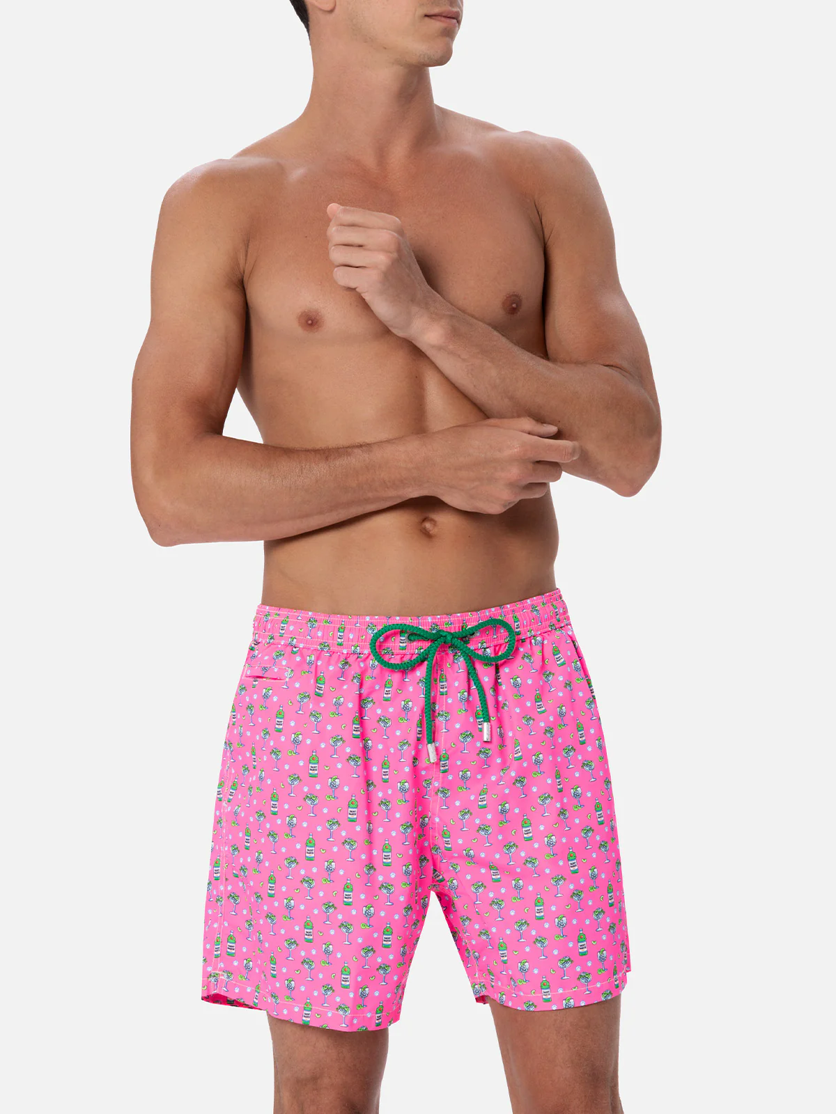 Man lightweight fabric swim-shorts Lighting Micro Fantasy with ice and cocktail print - Image 3