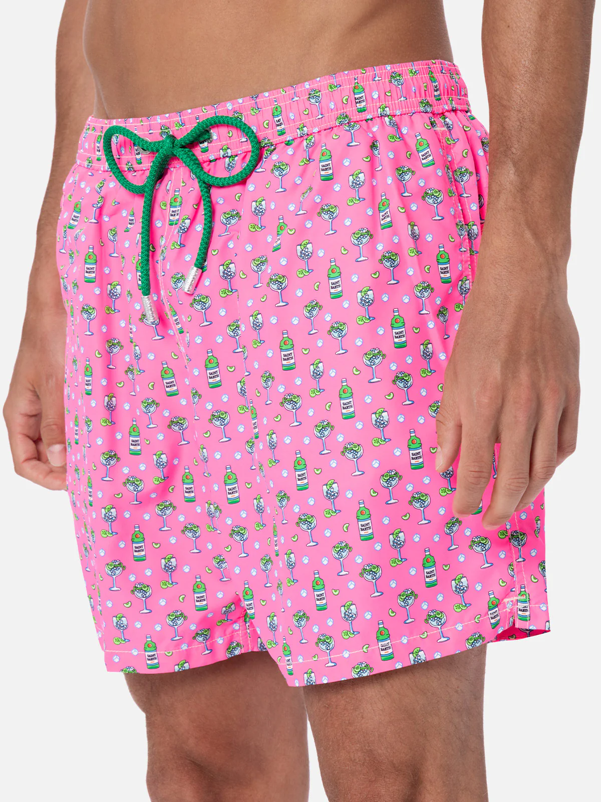 Man lightweight fabric swim-shorts Lighting Micro Fantasy with ice and cocktail print - Image 4