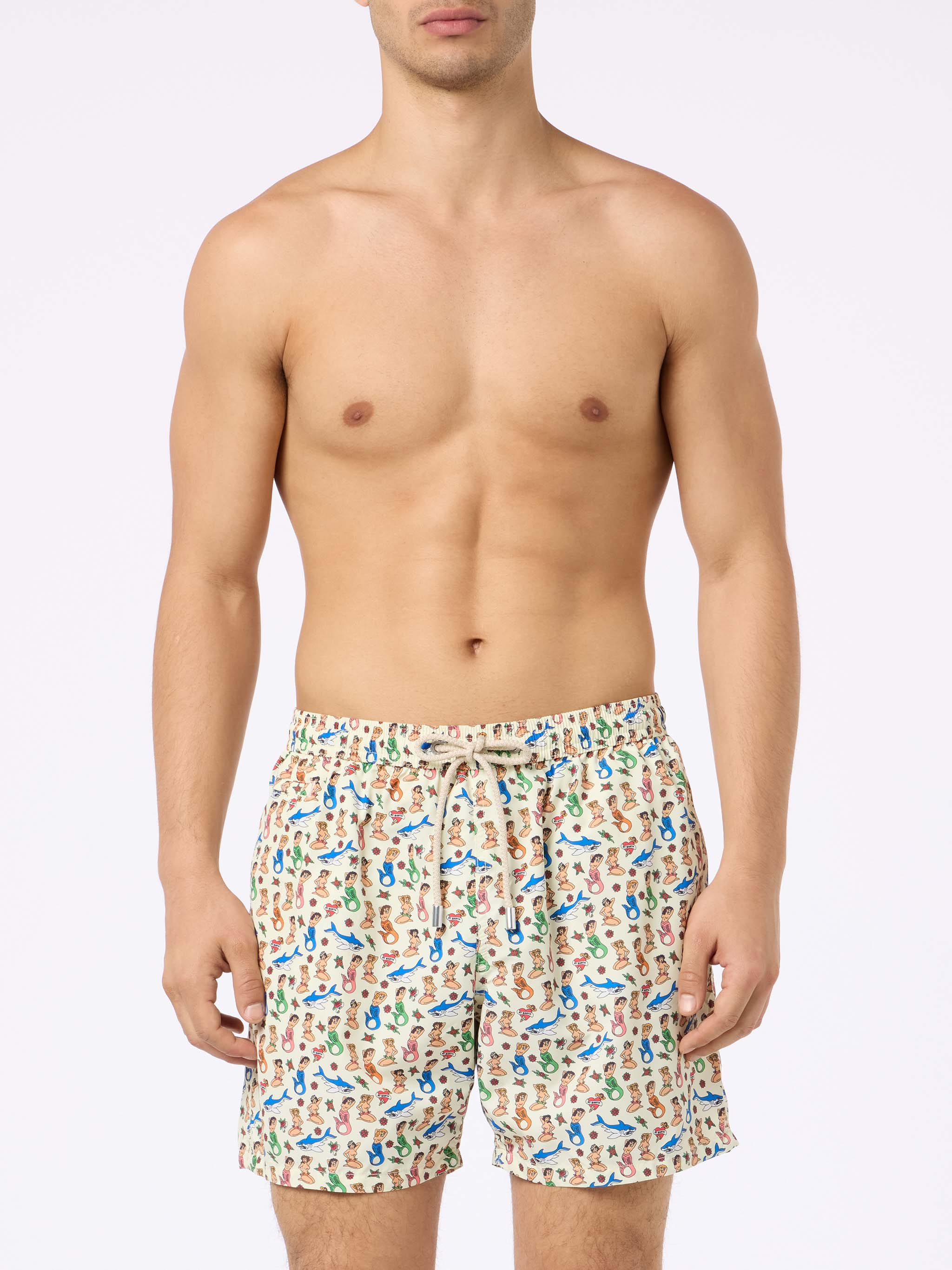 Man lightweight fabric swim-shorts Lighting Micro Fantasy with mermaid print - Image 3