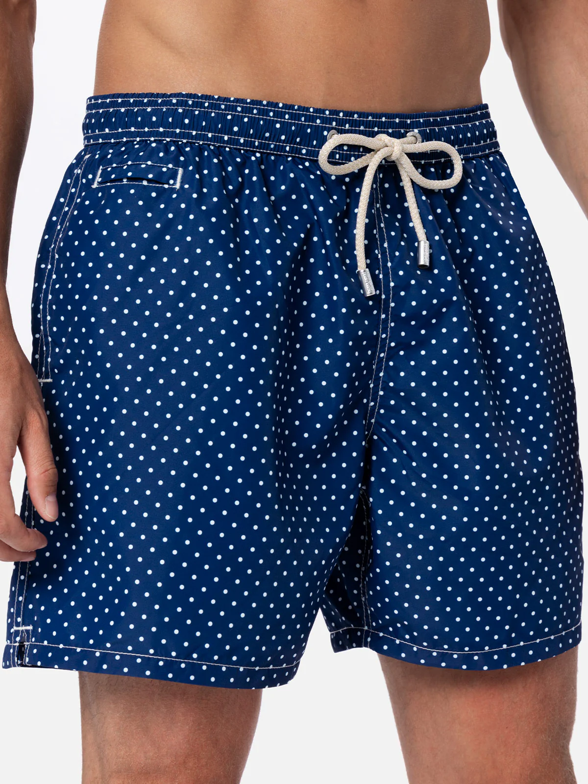 Man lightweight fabric swim-shorts Lighting Micro Fantasy with polka dots print - Image 4