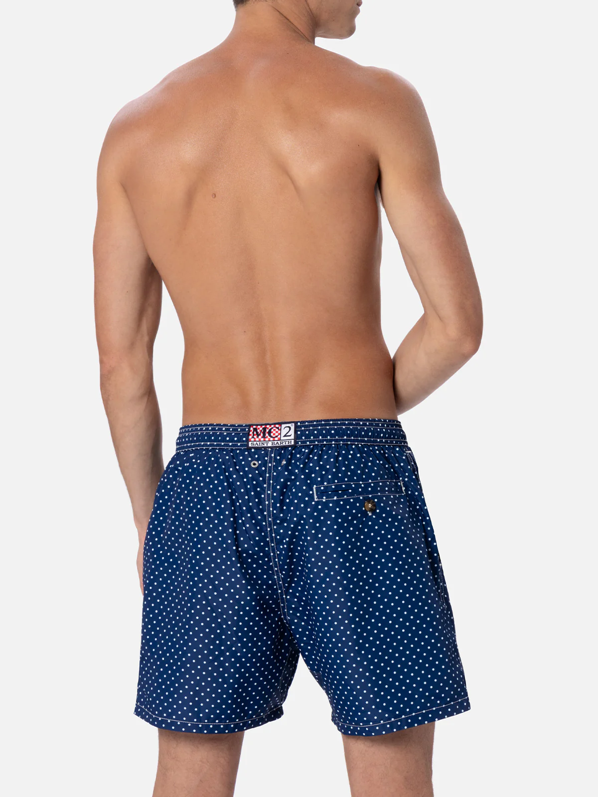 Man lightweight fabric swim-shorts Lighting Micro Fantasy with polka dots print - Image 5