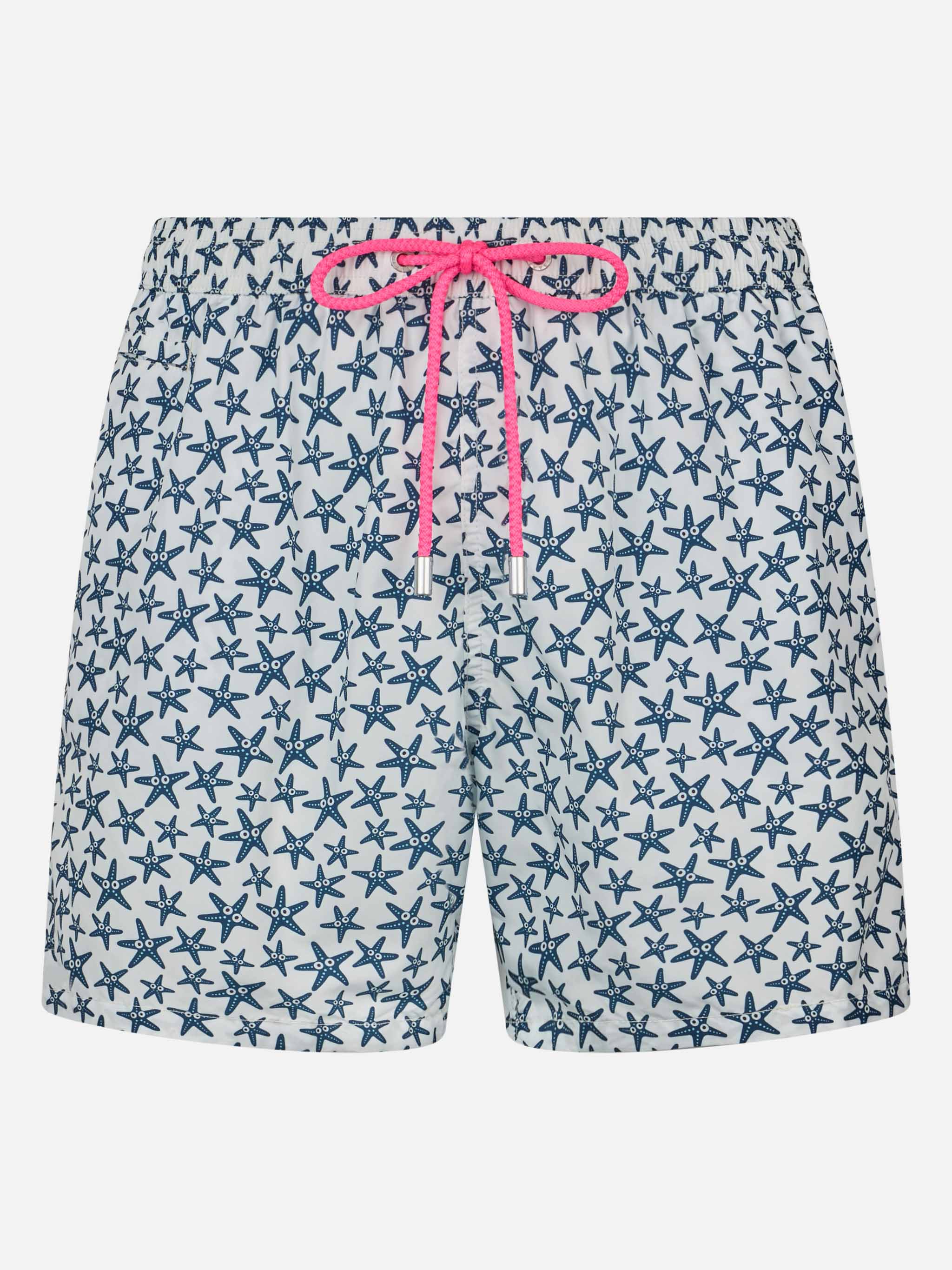 Man lightweight fabric swim-shorts Lighting Micro Fantasy with starfishes print