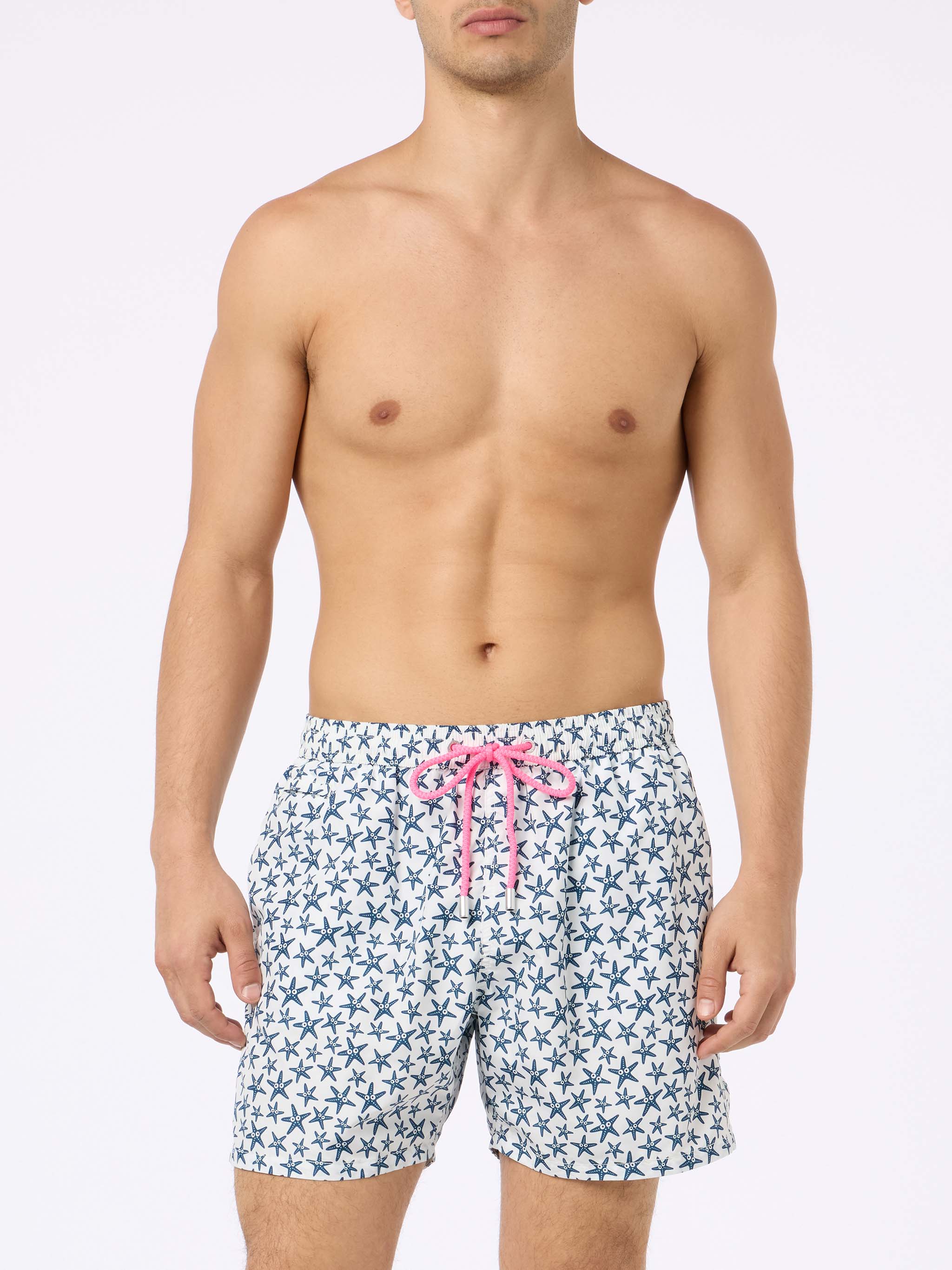 Man lightweight fabric swim-shorts Lighting Micro Fantasy with starfishes print - Image 4