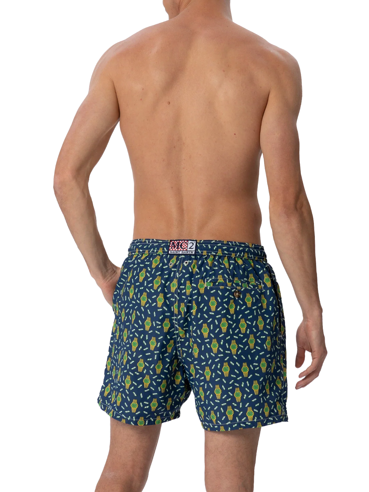 Man lightweight fabric swim-shorts Lighting Micro Fantasy with watches print - Image 5