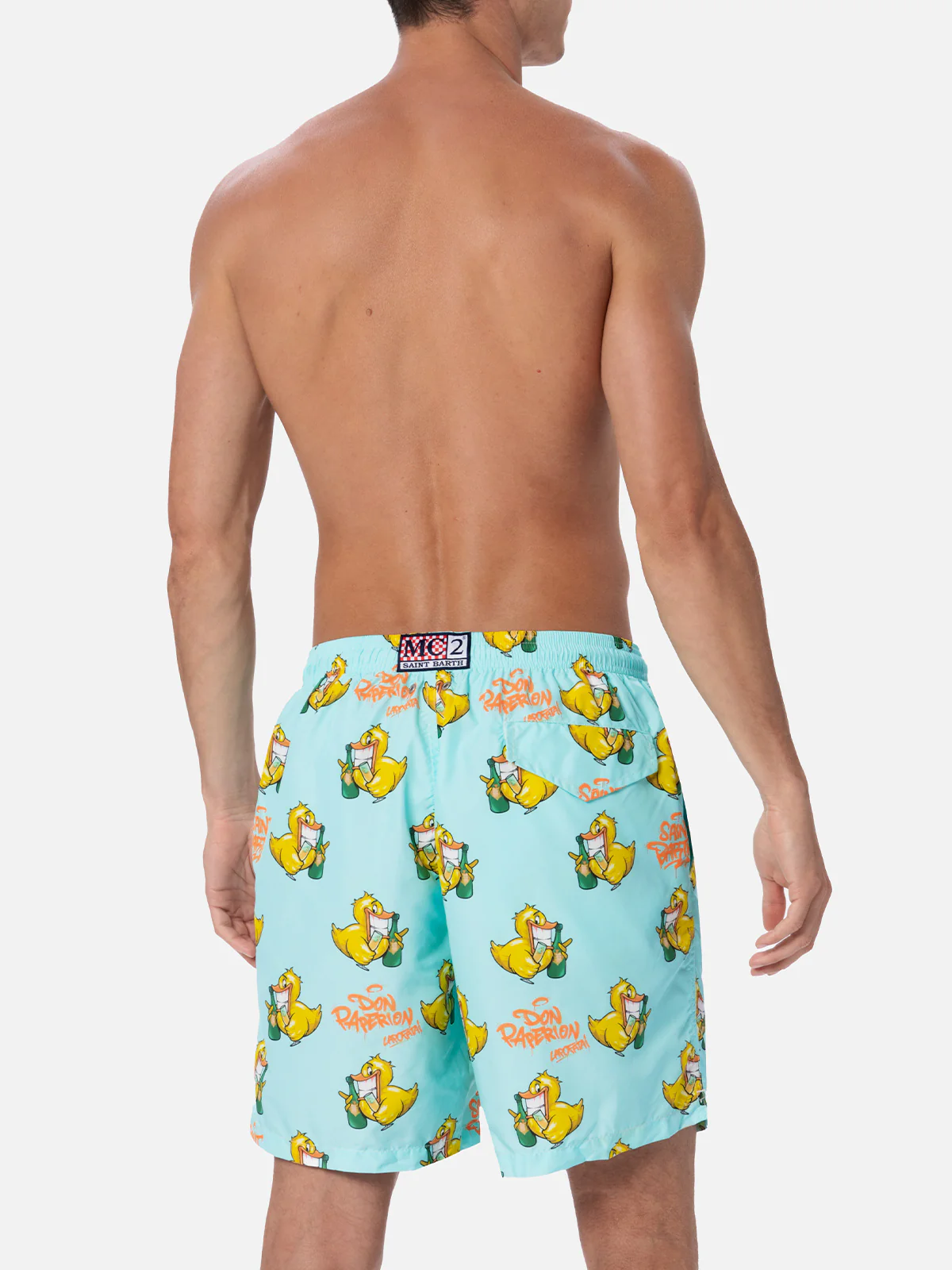 Man lightweight fabric swim-shorts Lighting with Cryptopuppets print | CRYPTOPUPPETS SPECIAL EDITION - Image 5