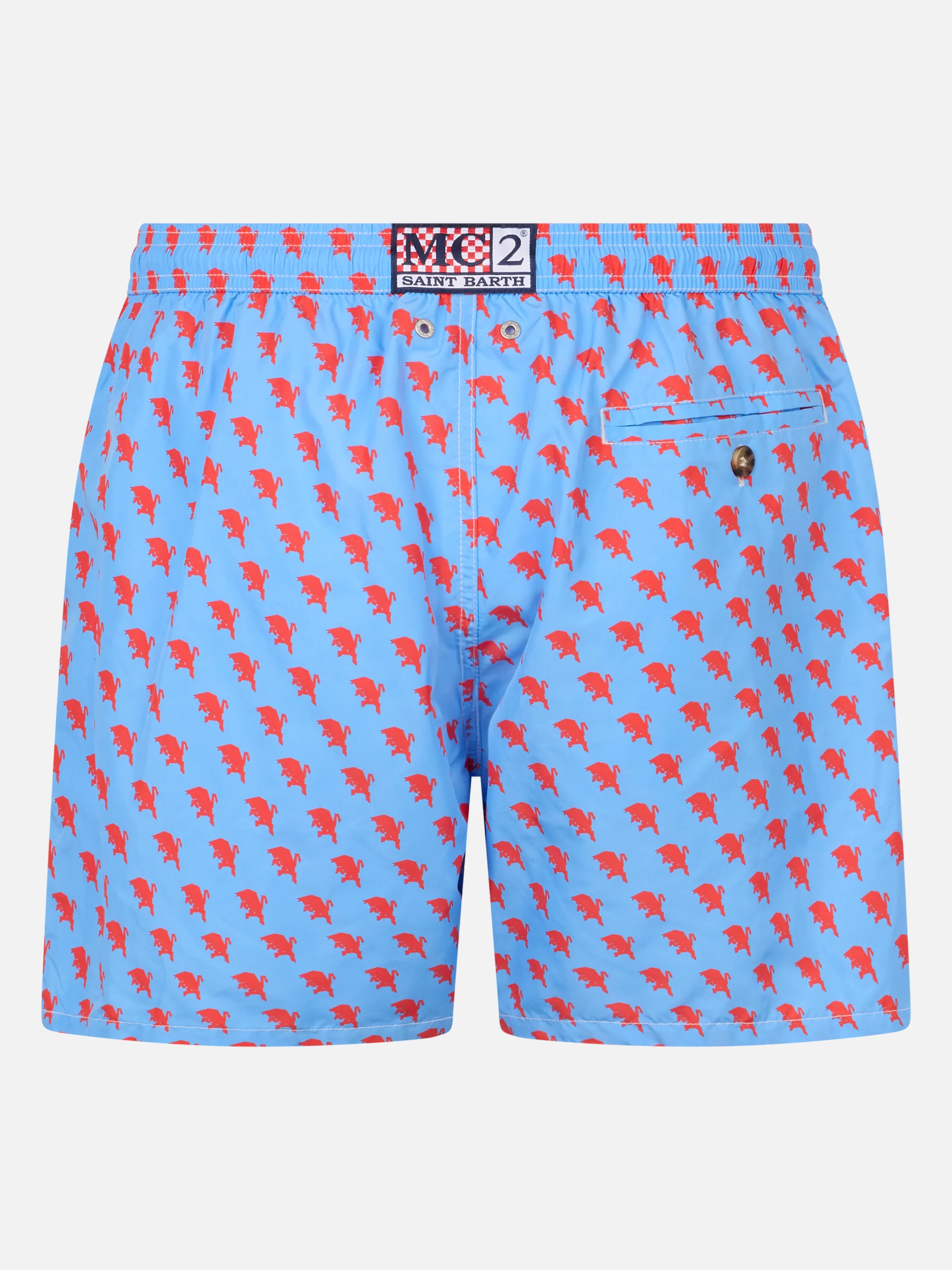 Man lightweight fabric swim shorts with Torino logo print | AC TORINO SPECIAL EDITION - Image 2