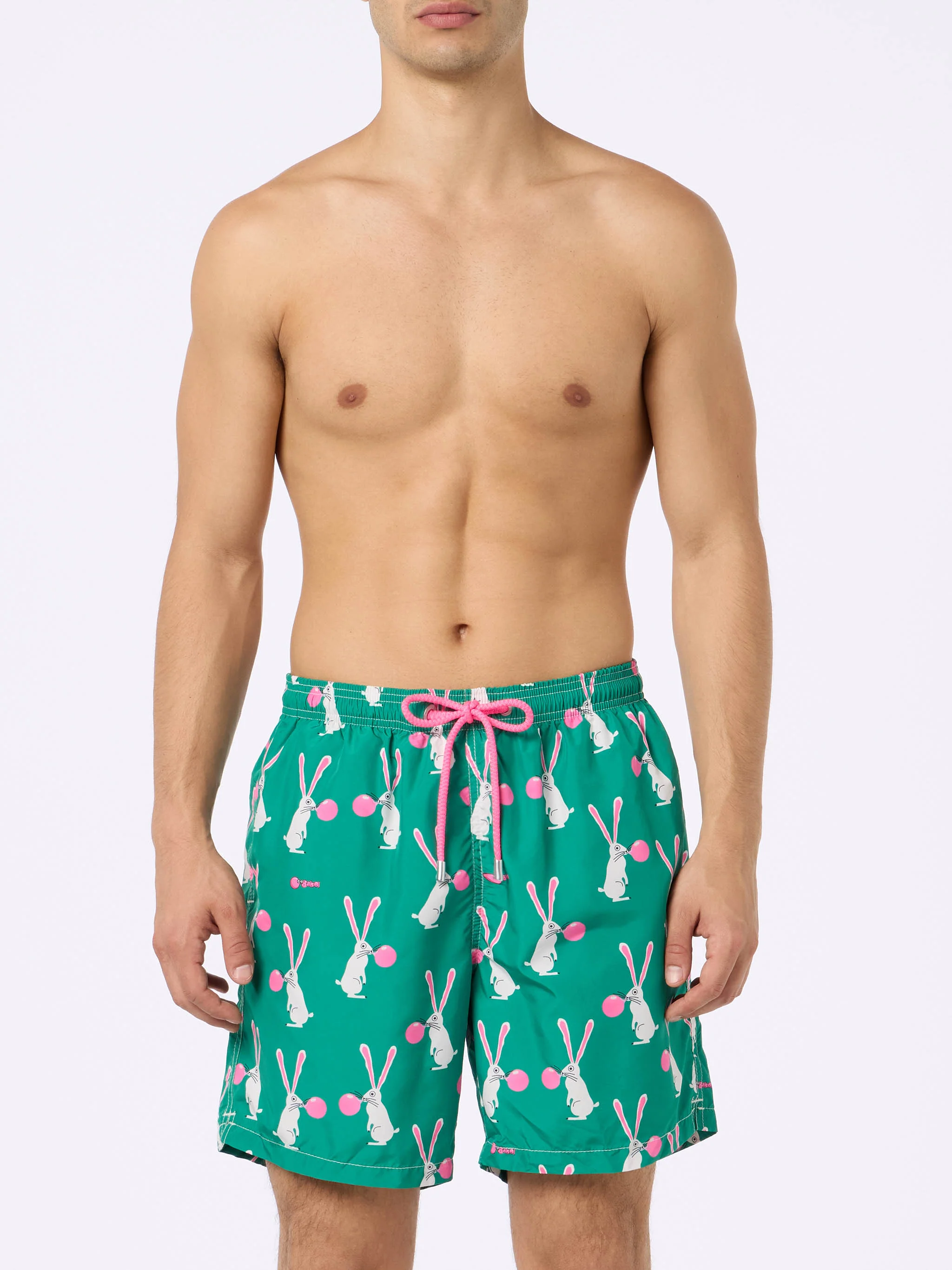Man lightweight fabric swimshorts Lighting with Big Babol rabbits print | BIG BABOL SPECIAL EDITION - Image 3