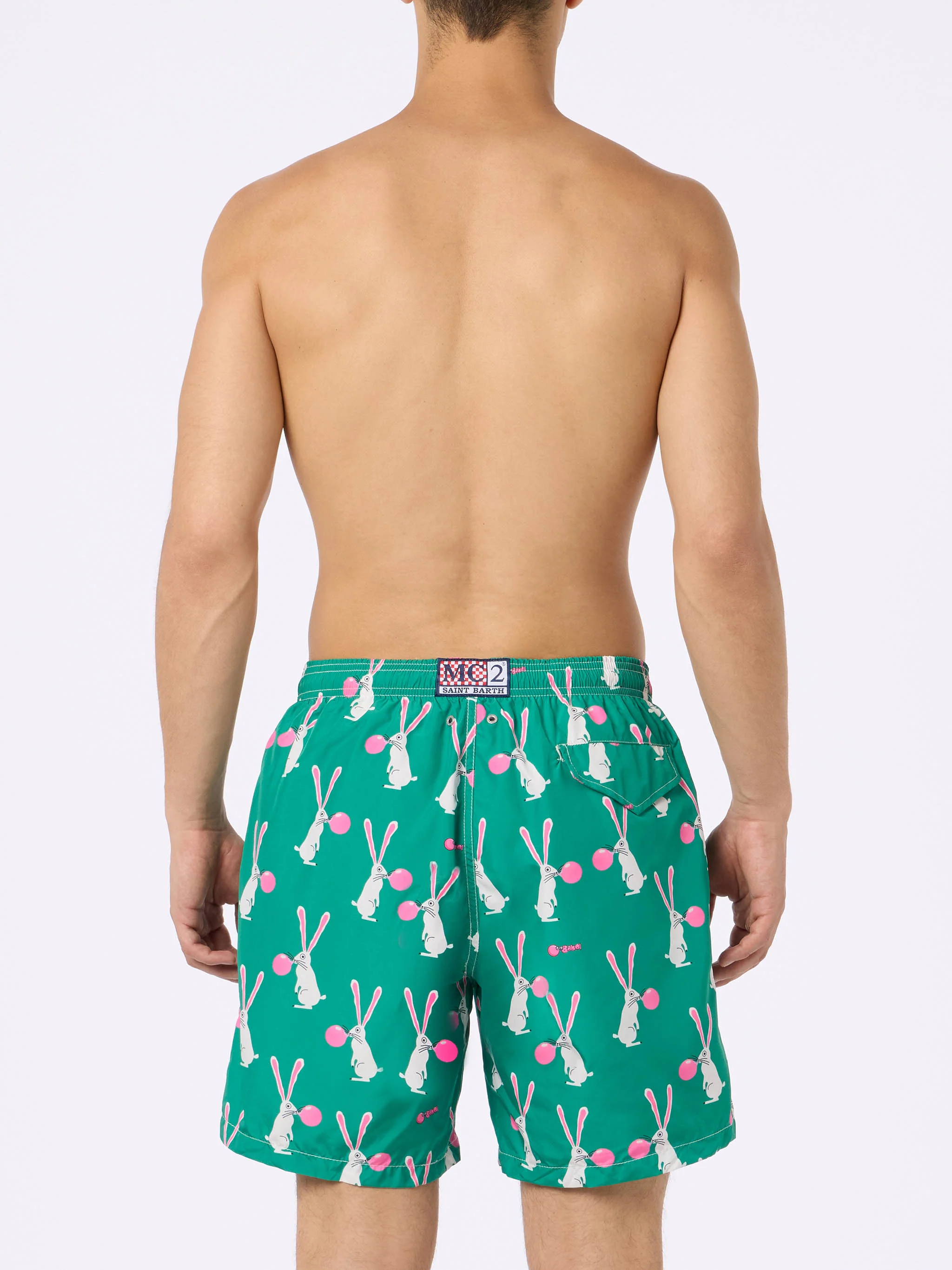 Man lightweight fabric swimshorts Lighting with Big Babol rabbits print | BIG BABOL SPECIAL EDITION - Image 4