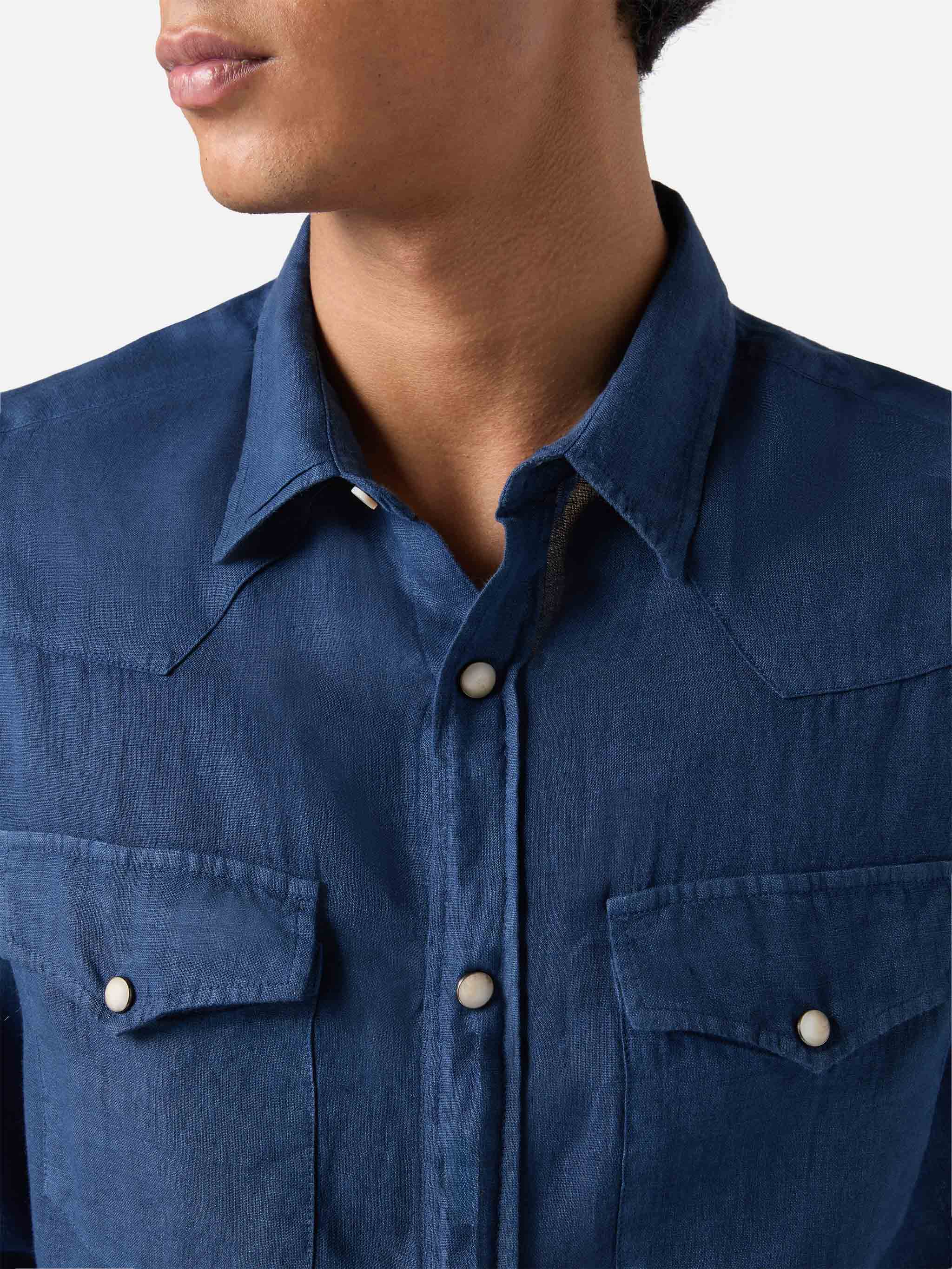 Man linen denim delave shirt Greg - Image 2