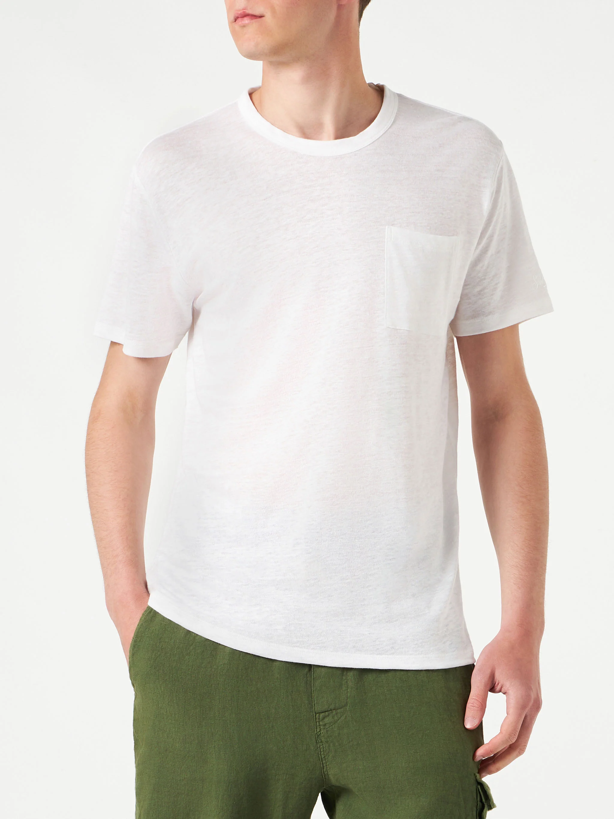 Man linen jersey t-shirt - Image 3