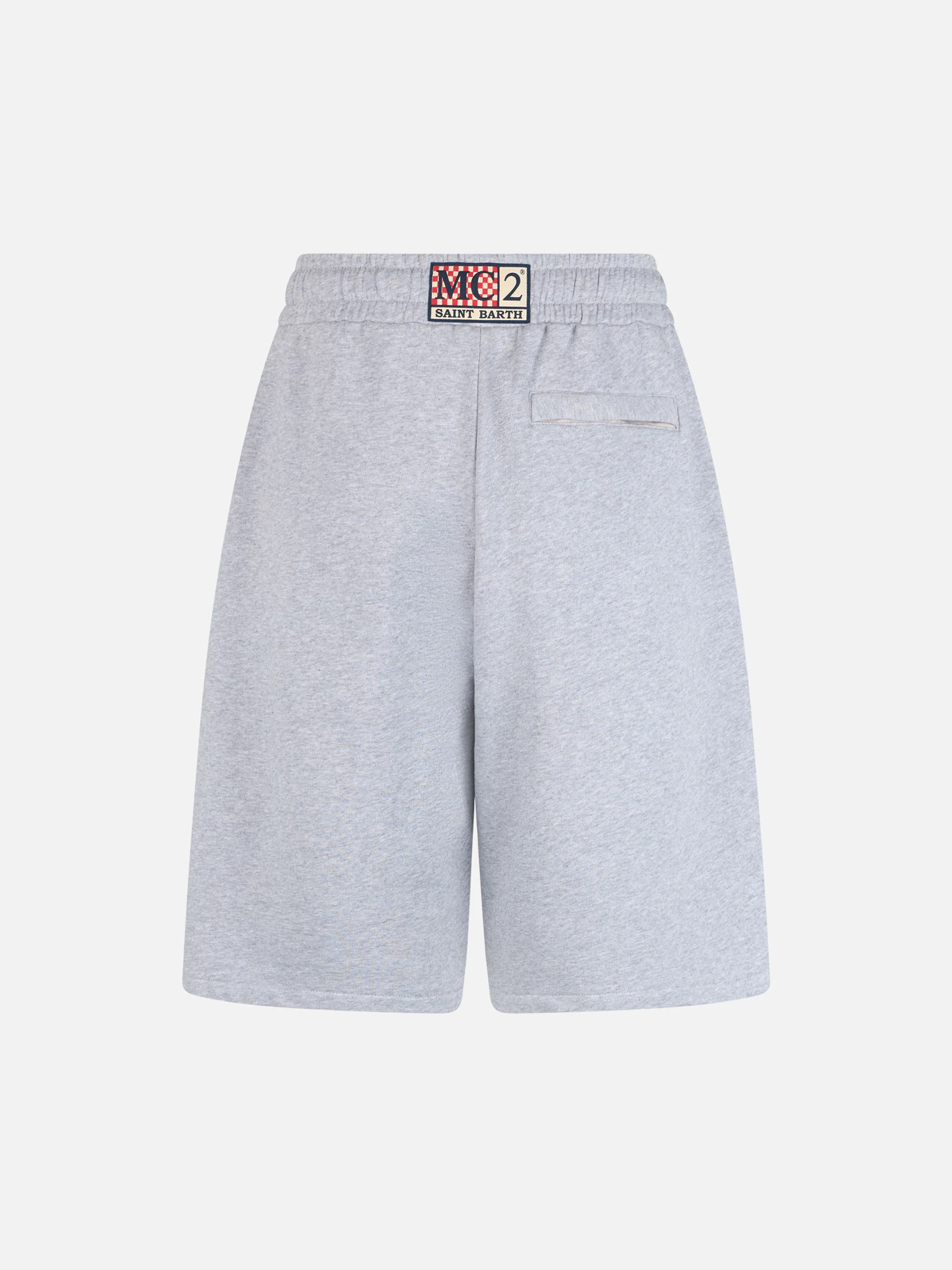 Man mélange grey cotton fleece bermuda shorts Randle - Image 5