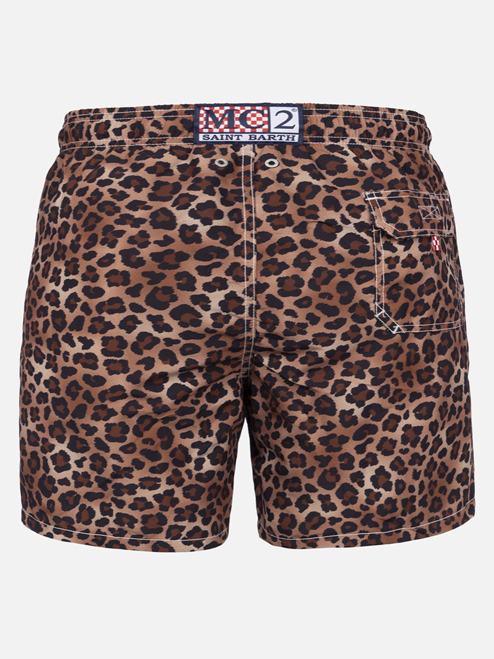 Man mid-length Gustavia swim-shorts with animalier print - Image 2