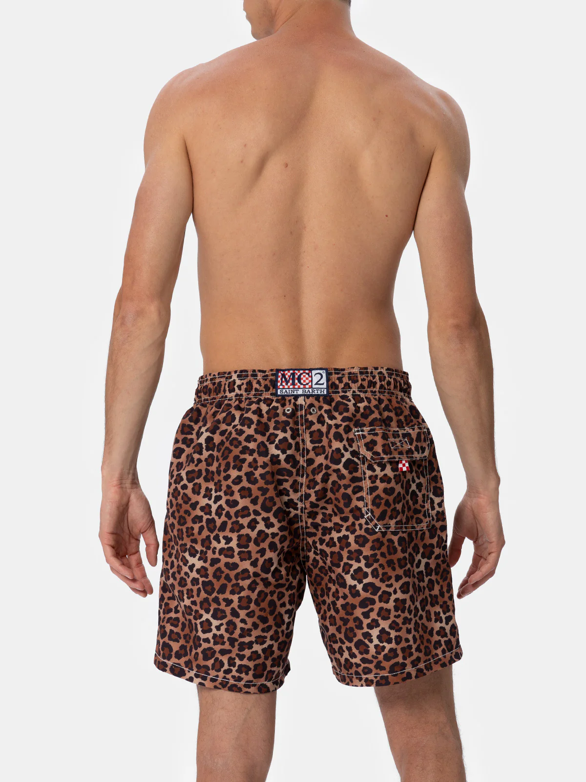 Man mid-length Gustavia swim-shorts with animalier print - Image 4