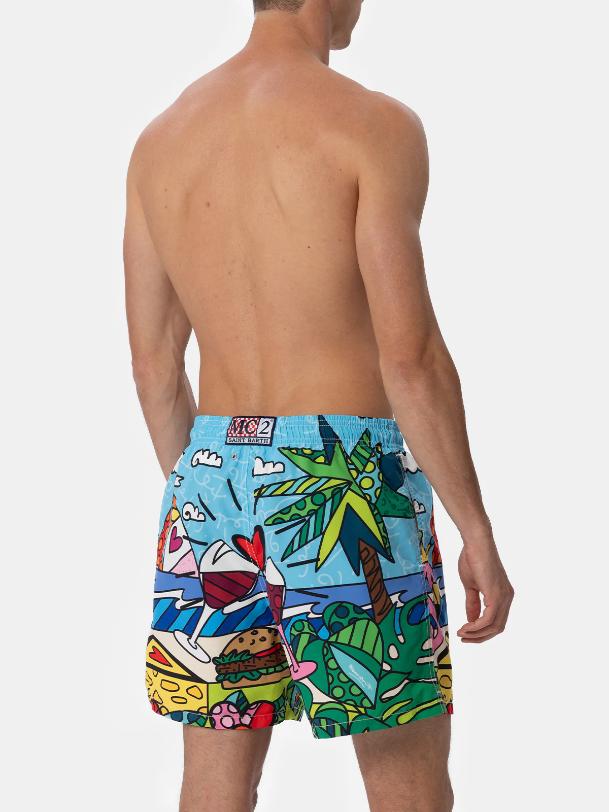 Man mid-length Gustavia swim-shorts with Britto design placed print | ©BRITTO SPECIAL EDITION - Image 5