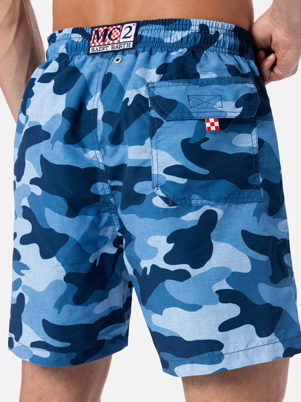 Man mid-length Gustavia swim-shorts with camouflage print - Image 4