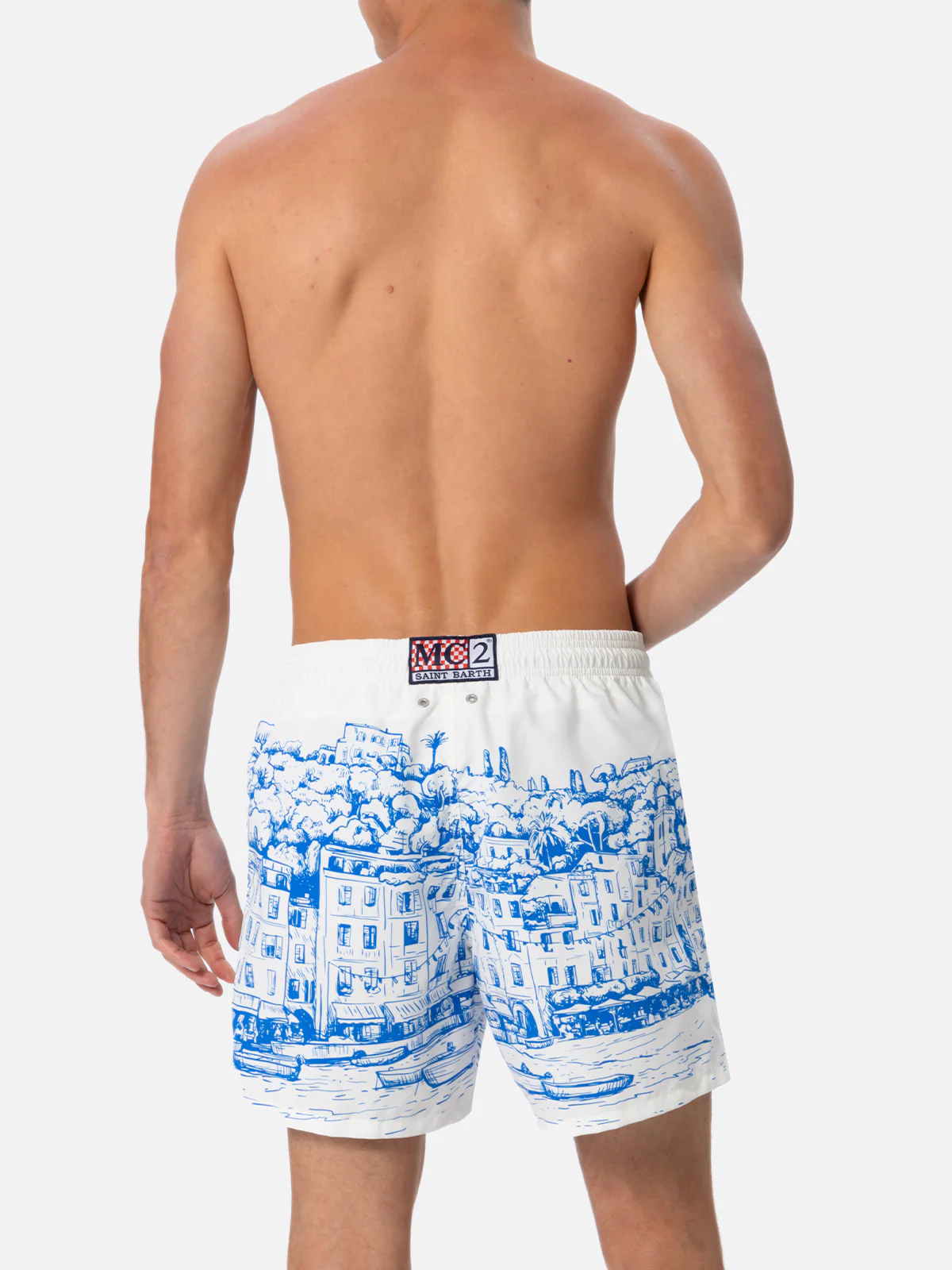 Man mid-length Gustavia swim-shorts with Portofino placed print - Image 5