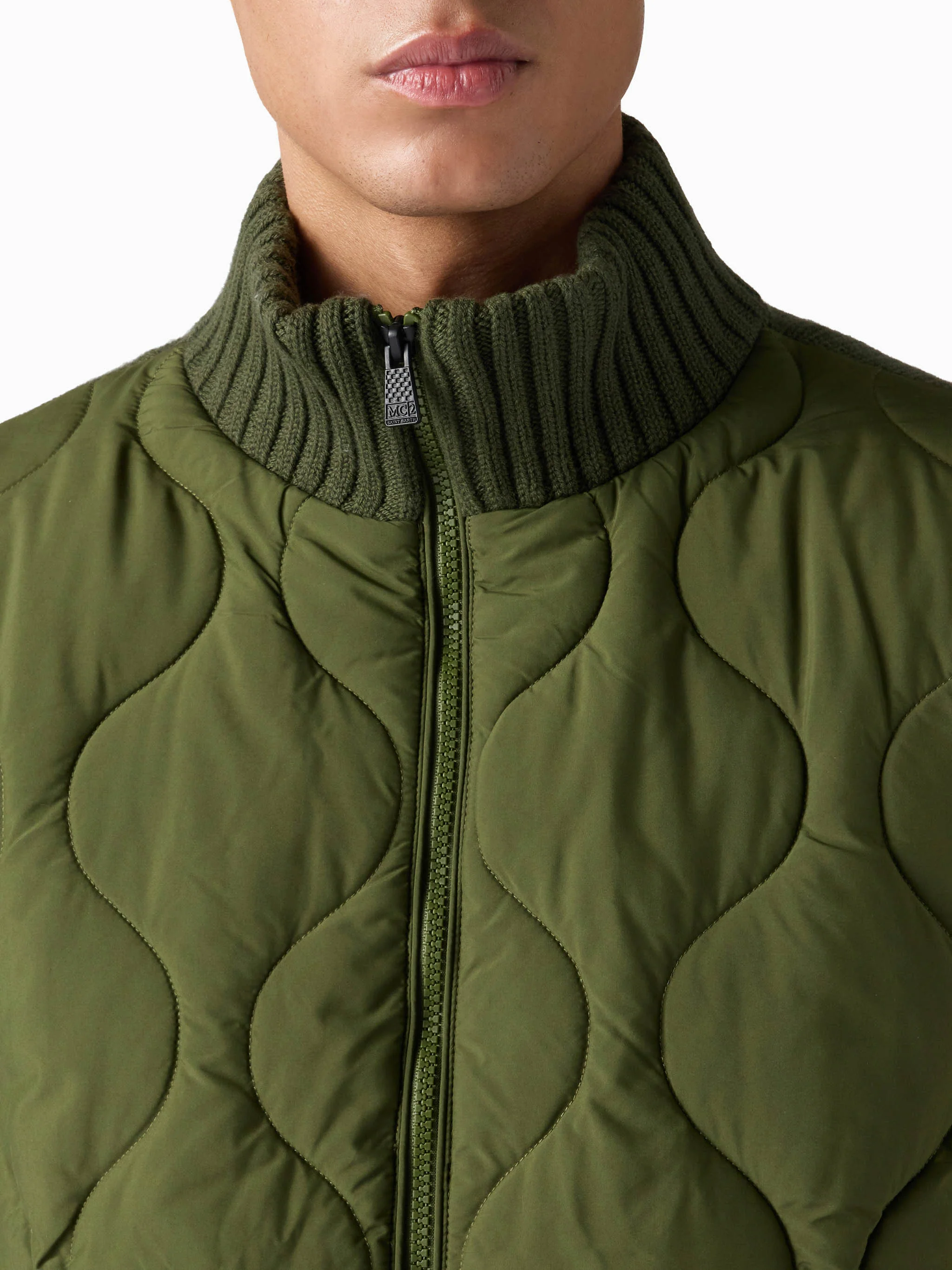 Man military green padded jacket - Image 4