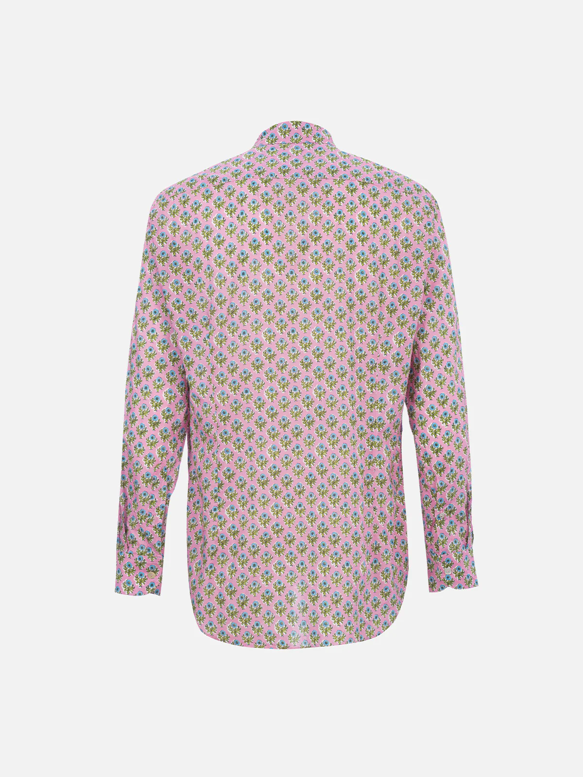 Man muslin cotton shirt Sikelia with radical flower print - Image 5