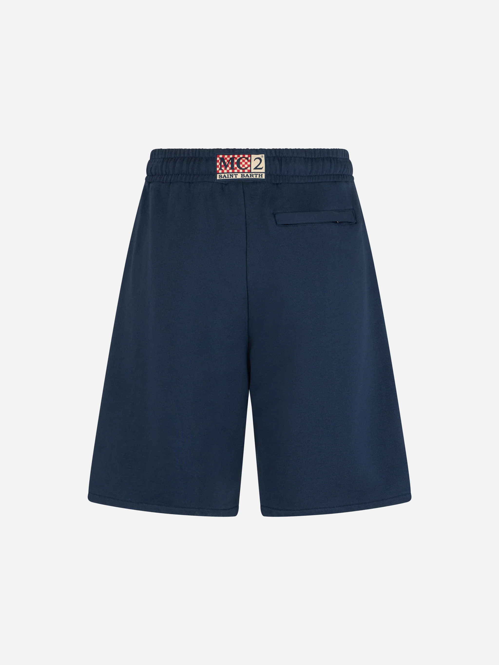 Man navy blue cotton fleece bermuda shorts Randle - Image 5