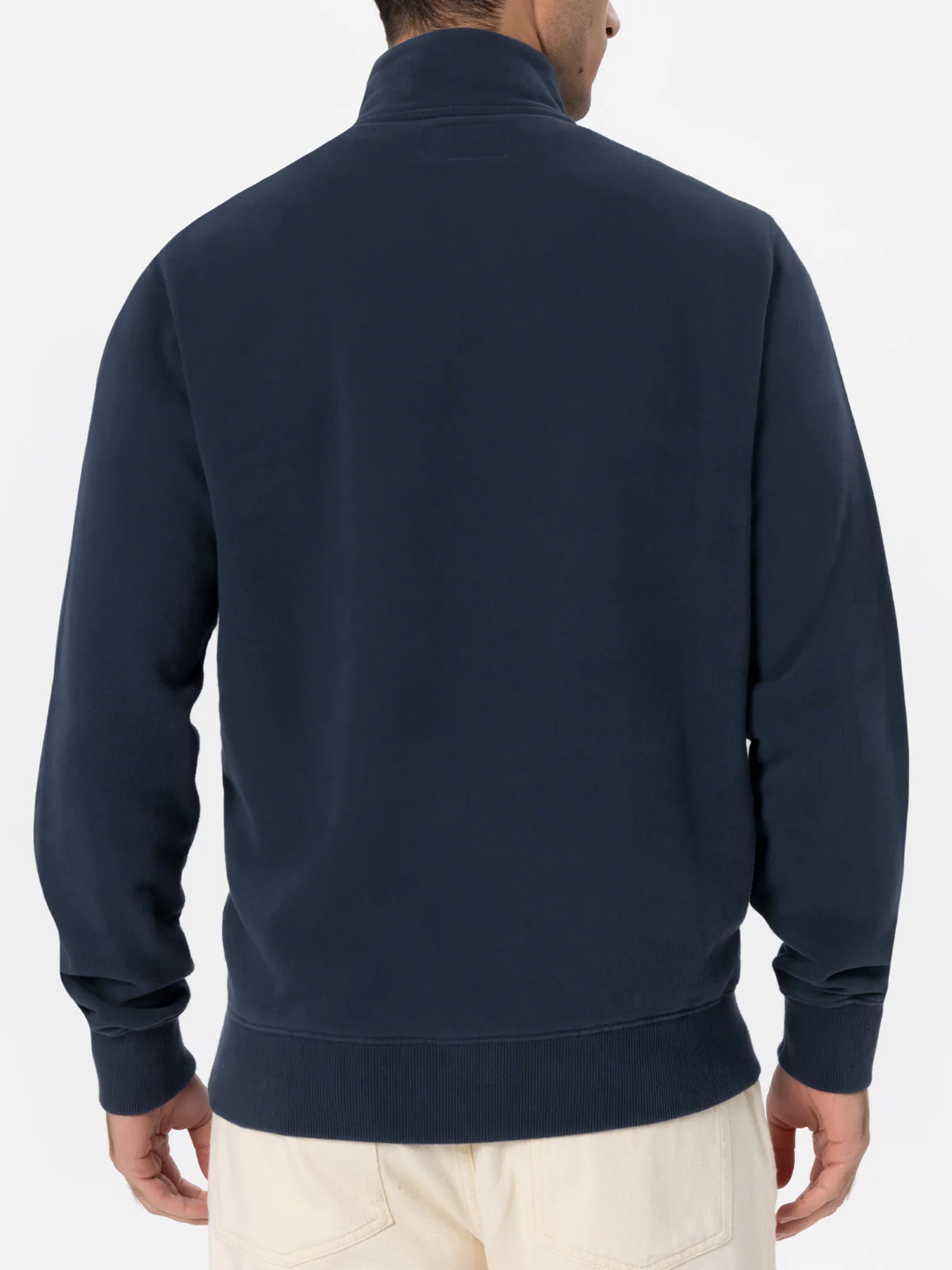 Man navy blue half zipped sweatshirt Dunkan with St. Barth embroidery - Image 4