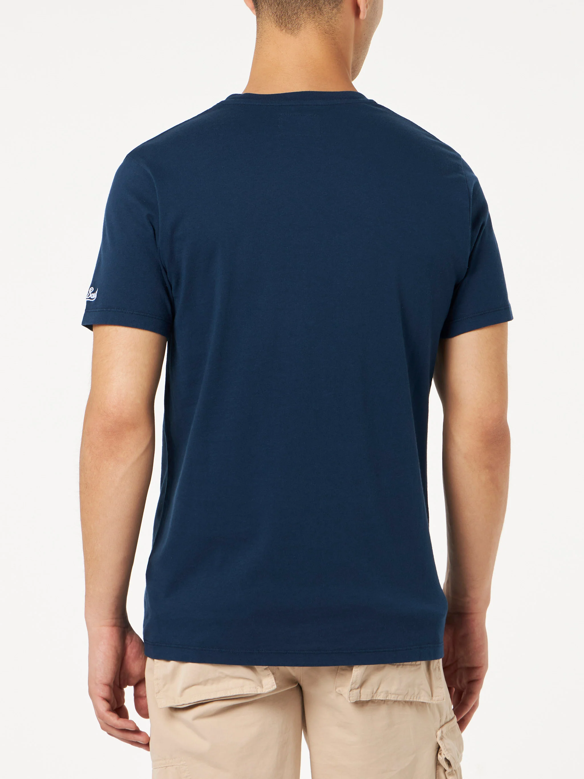 Man cotton vintage treatment t-shirt with St. Barth Padel Club print - Image 3