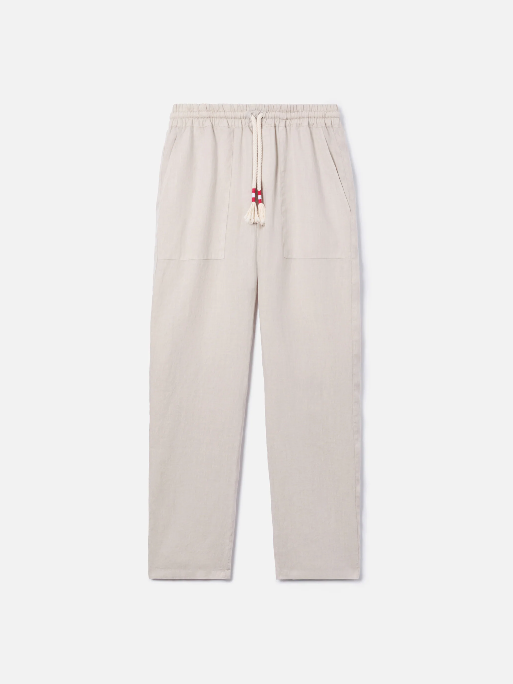 Man off-white linen Calais pants with drawstring - Image 5