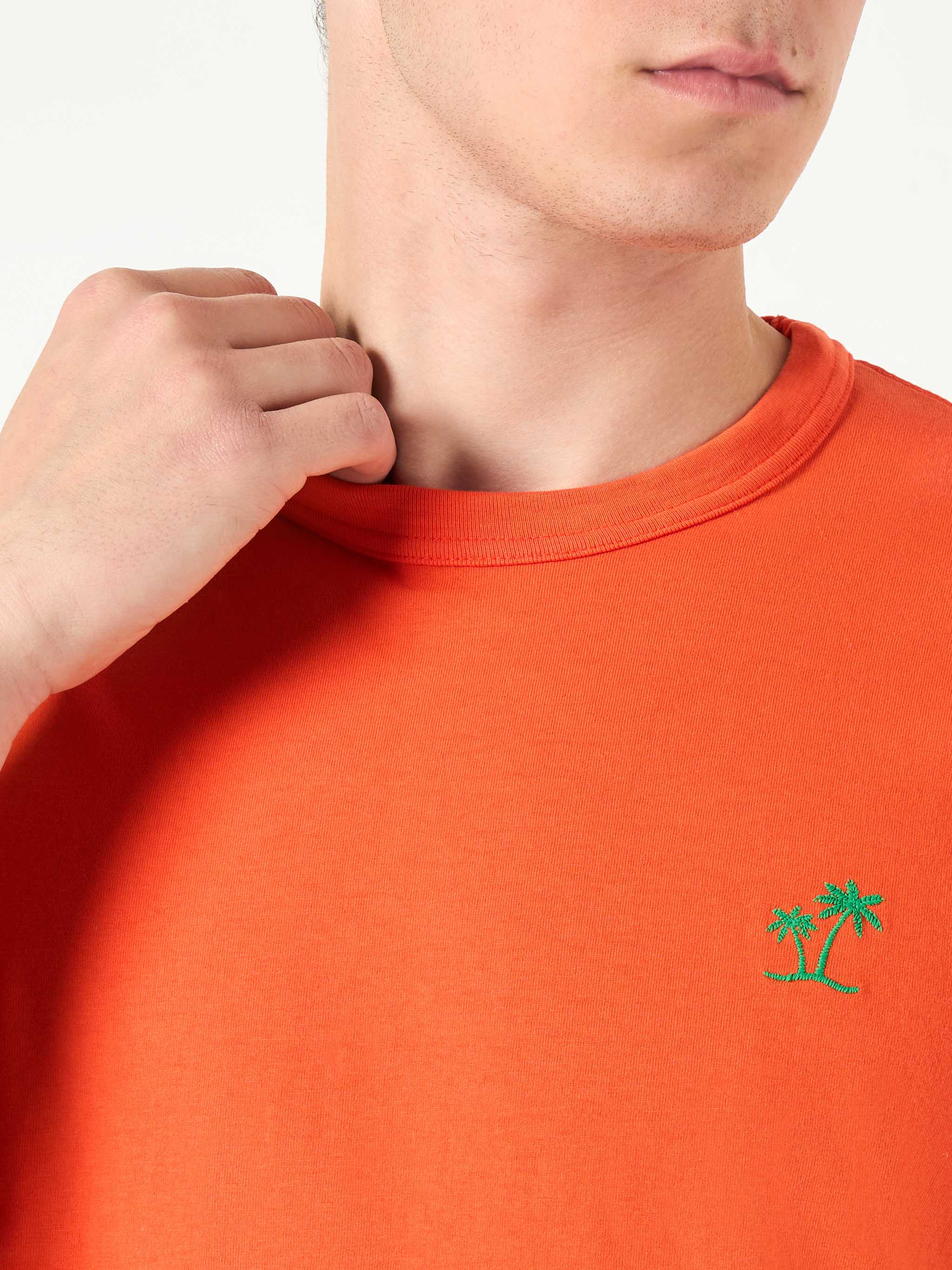 Man orange cotton t-shirt - Image 2